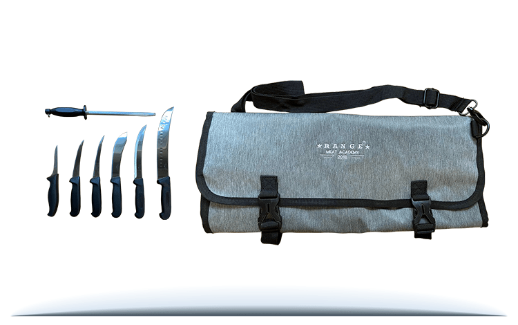 RMA 7-Piece Professional Butcher Knife Set with Storage Roll