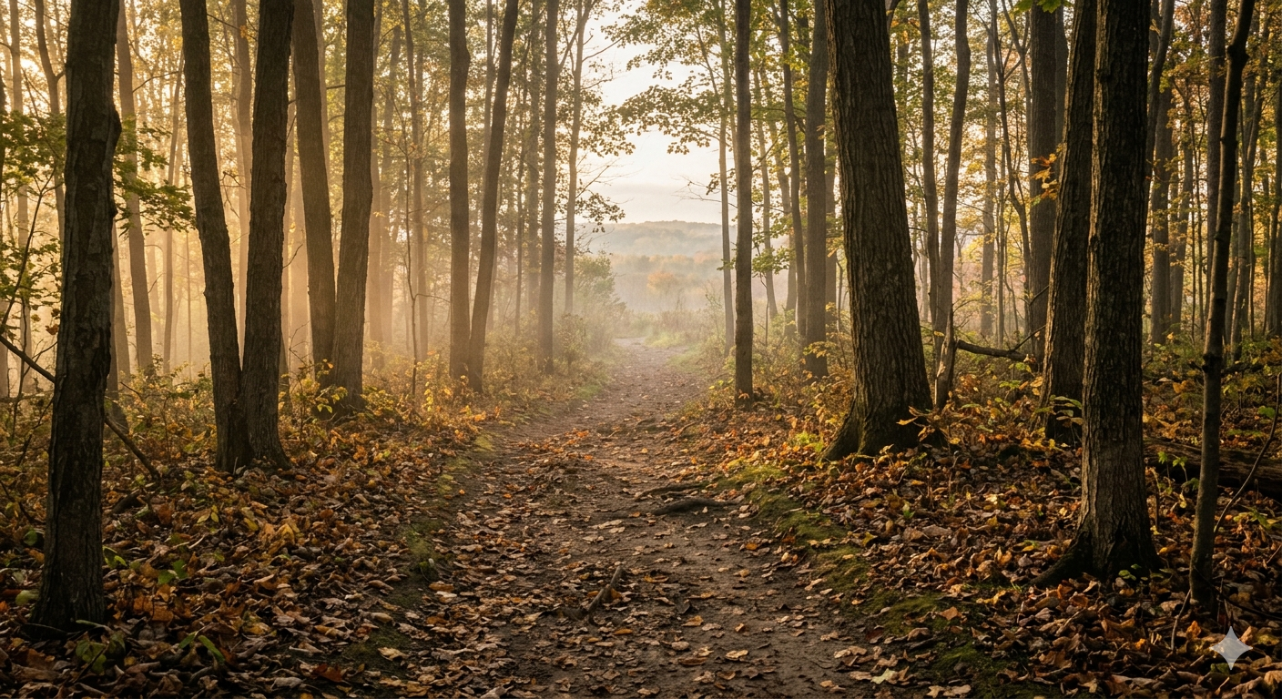 Misty forest path symbolizing the journey through trauma-informed therapy