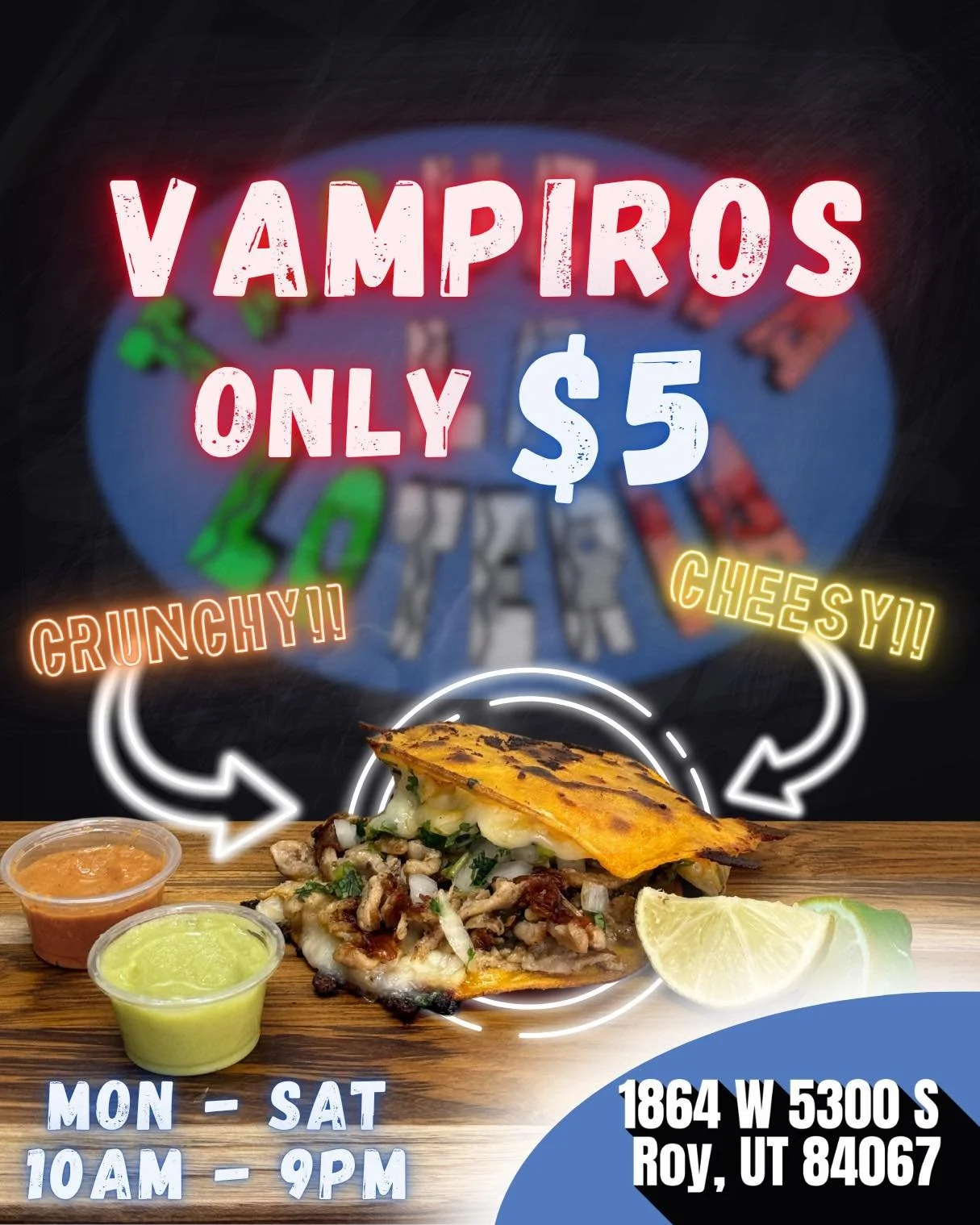 Taco bout food that fills you up and kisses your taste buds 😁

You can put any meat out of the 10 meat options we&rsquo;ve got available!

(801) 928-3623 call ahead!