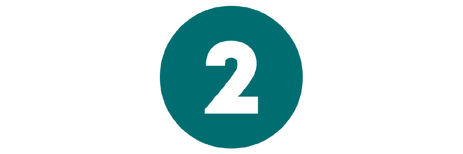 The image shows the number 2 inside a teal circle.