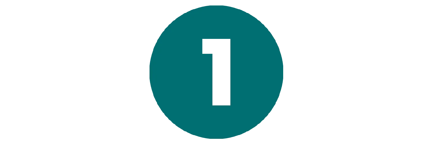 The image shows the number 1 inside a teal circle.