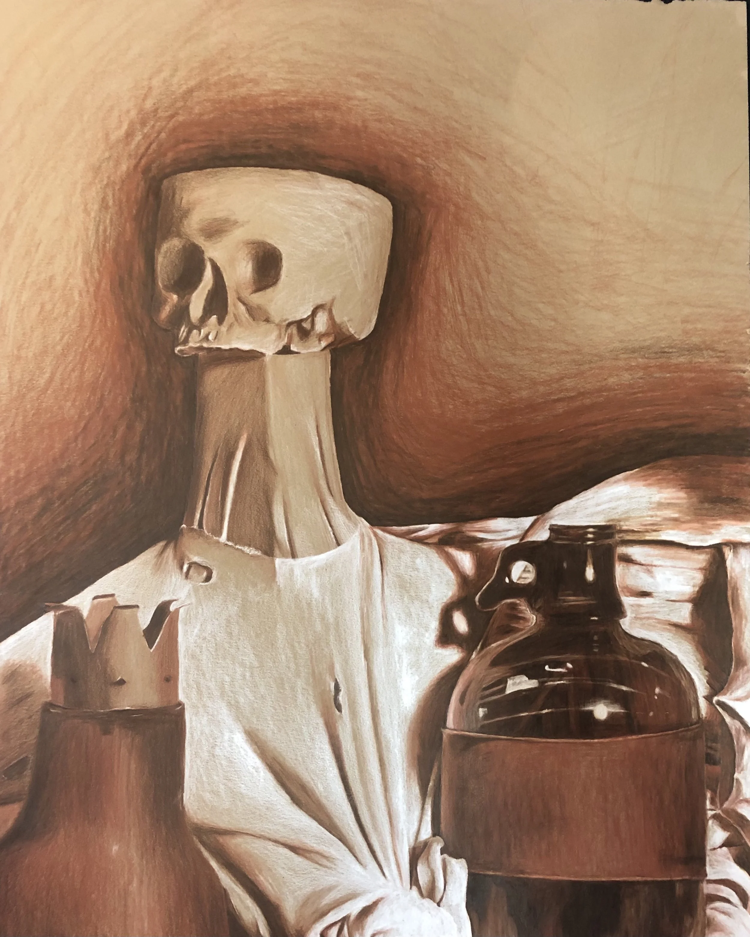 Colored Pencil on Brown Paper, 18"x24"