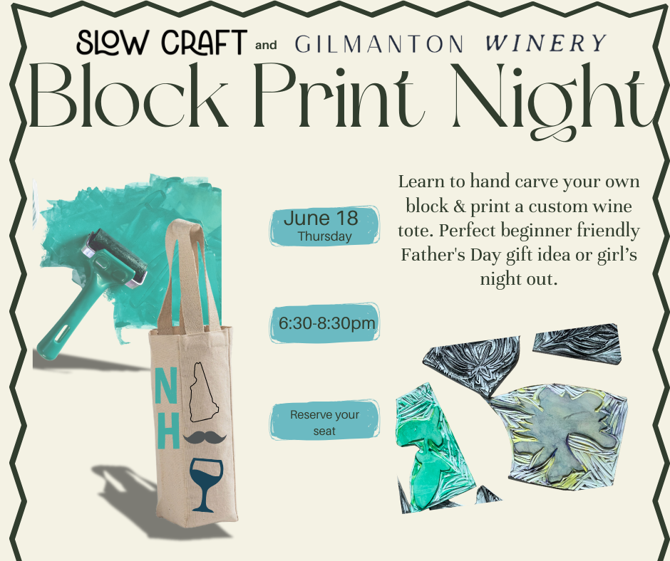 Block Print Wine Bag Night