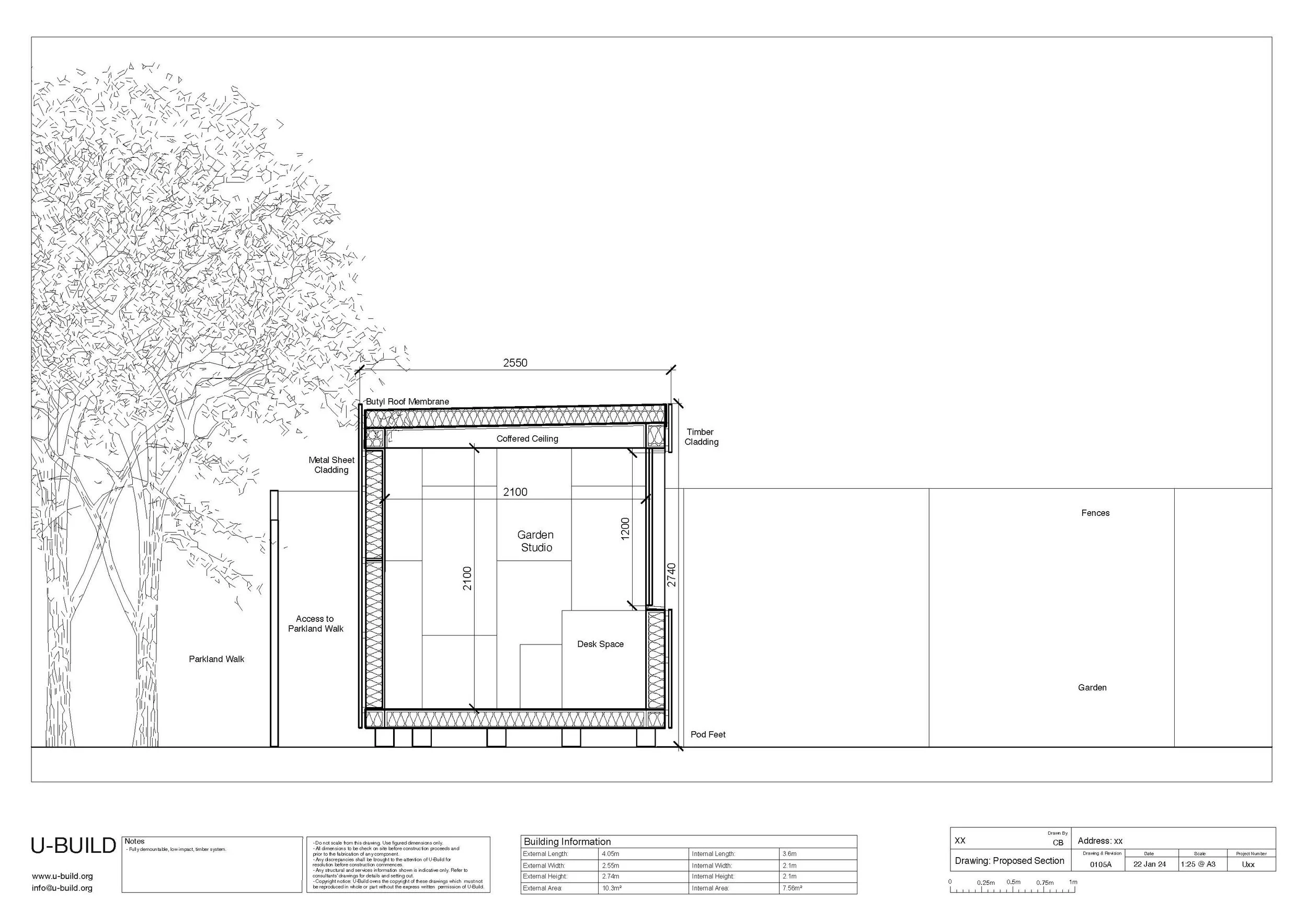 Proposed Section 1.25_U-Build Garden Studio_33A Ossian Rd.jpg