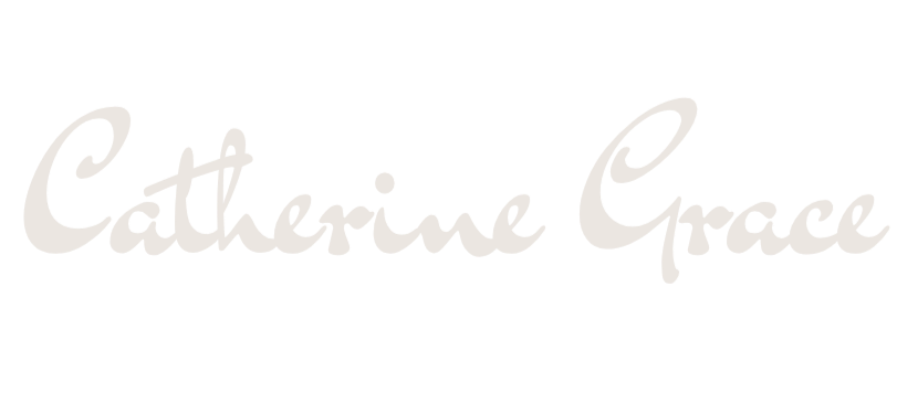 The image displays the name 'Catherine Grace' written in white cursive font on a black background.