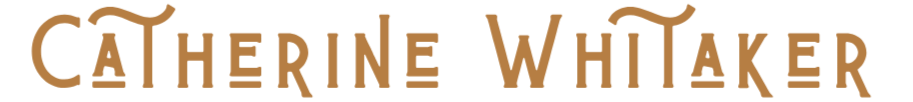 Text reading 'Catherine Whitaker' in stylized brown font on a transparent background.