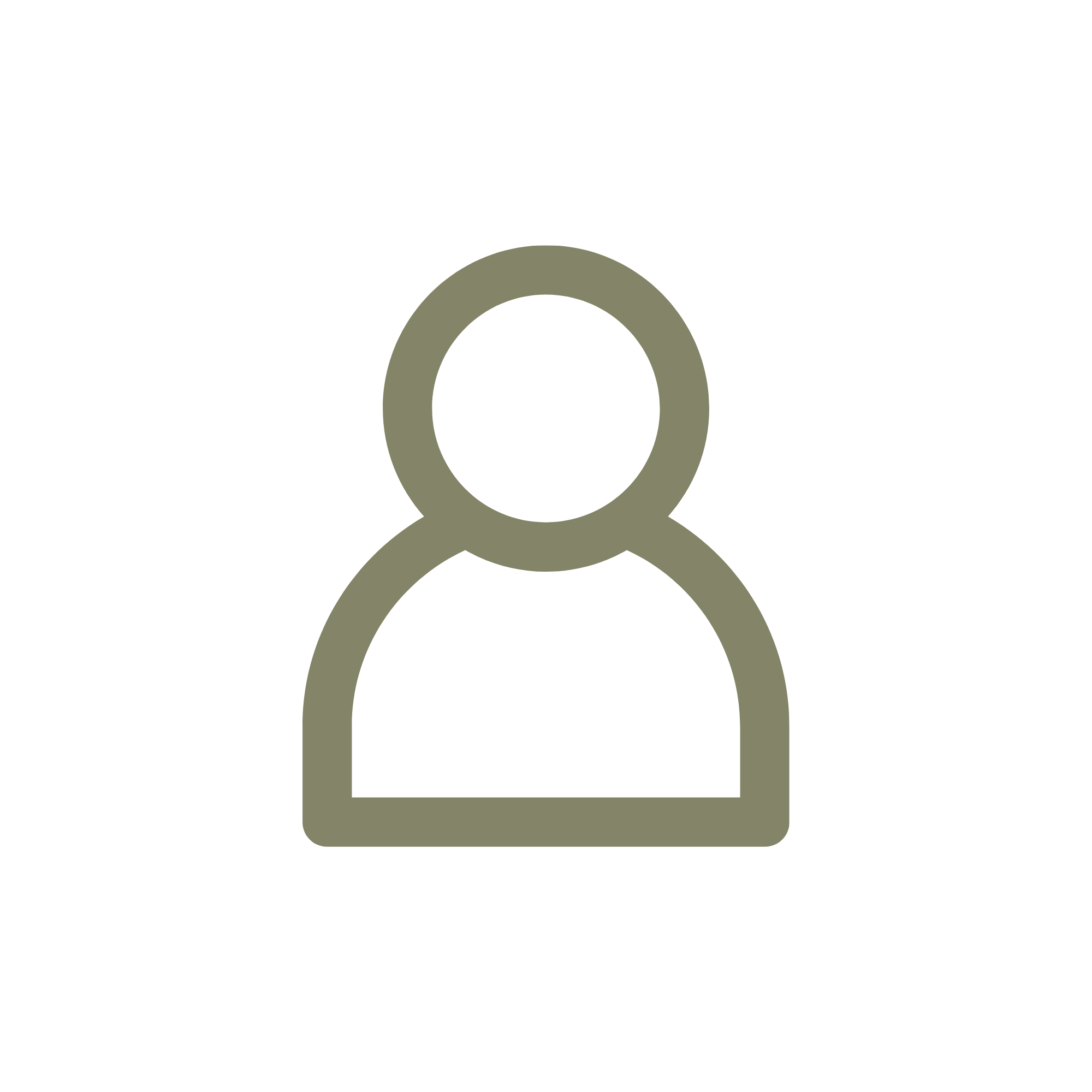 A simple icon of a person in front of a computer monitor, representing user or profile.