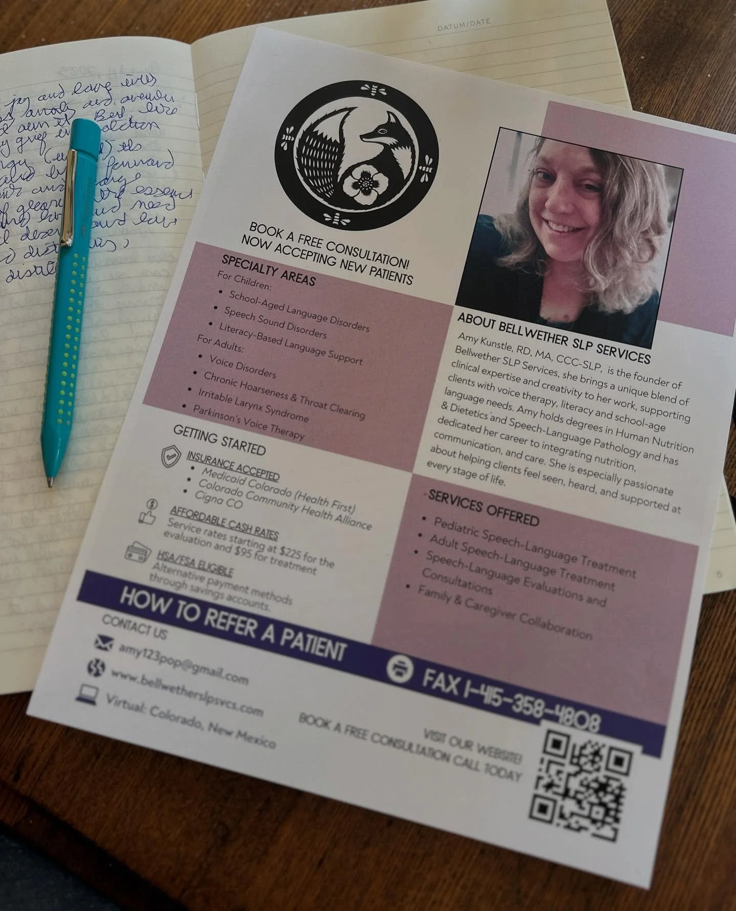 Bellwether is popping&hellip;new flyers and business cards just arrived from @verse_speech (thank you so much❤️), loving the opportunity to connect with old and new providers who I&rsquo;ll love working with and opening the doors to increasing access