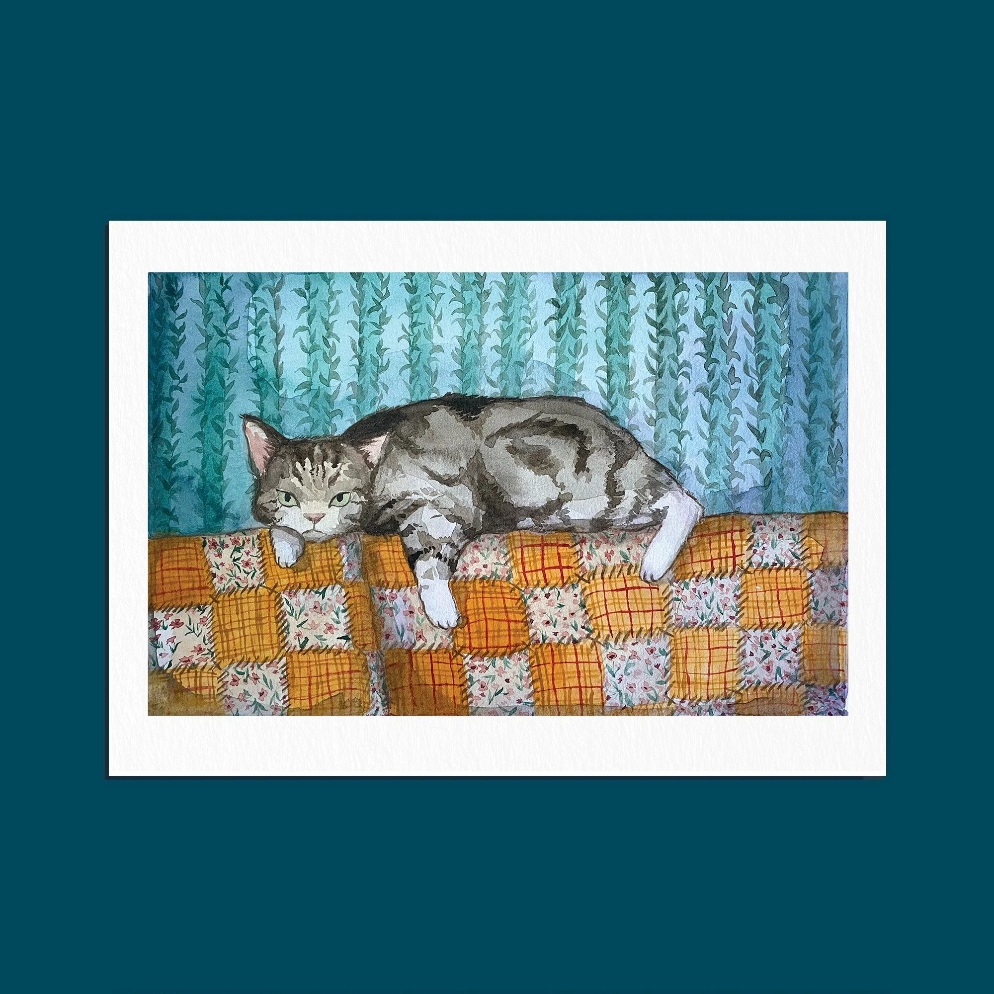 Print Aquarelle A6 • Chat gris