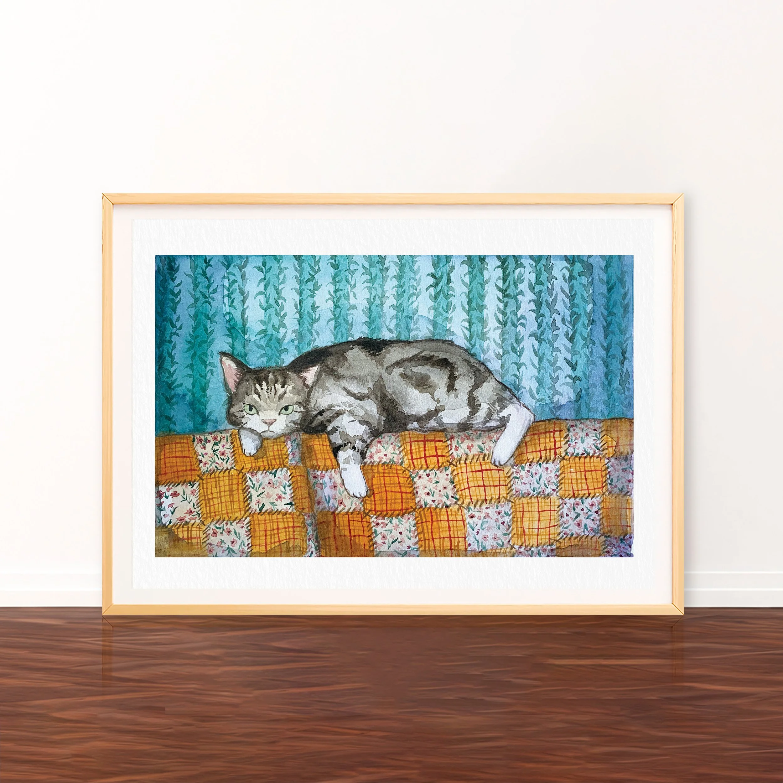 Print Aquarelle A4 - Chat gris