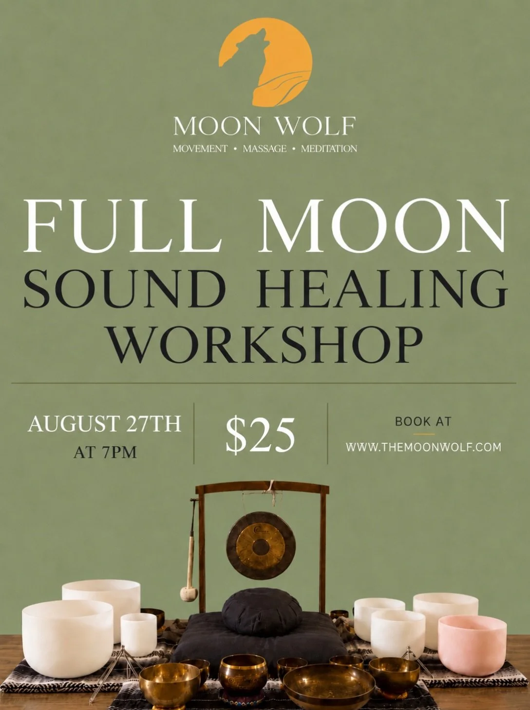Join for our community workshop for this months Full Moon Sound Healing Workshop as we celebrate the turn of the new moon cycle. We will be working to create softness and stillness in our mind and bodies so that our intentions can come through with s