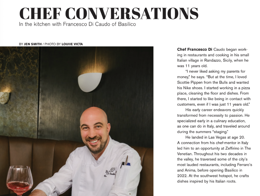 The Town Magazine: In The Kitchen with Chef Francesco Di caudo of Basilico Ristorante Italiano