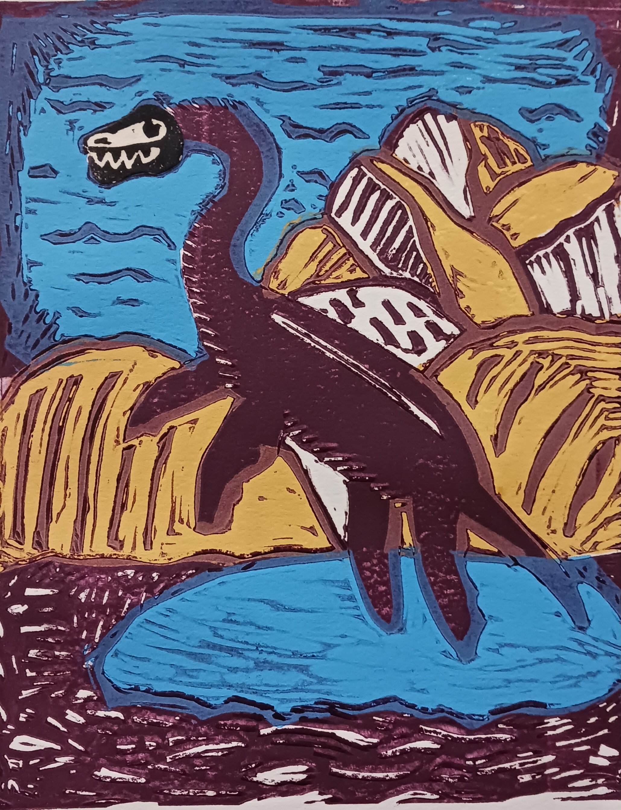 Mauve Plesiosaurus Rising, Dinosaur National Park