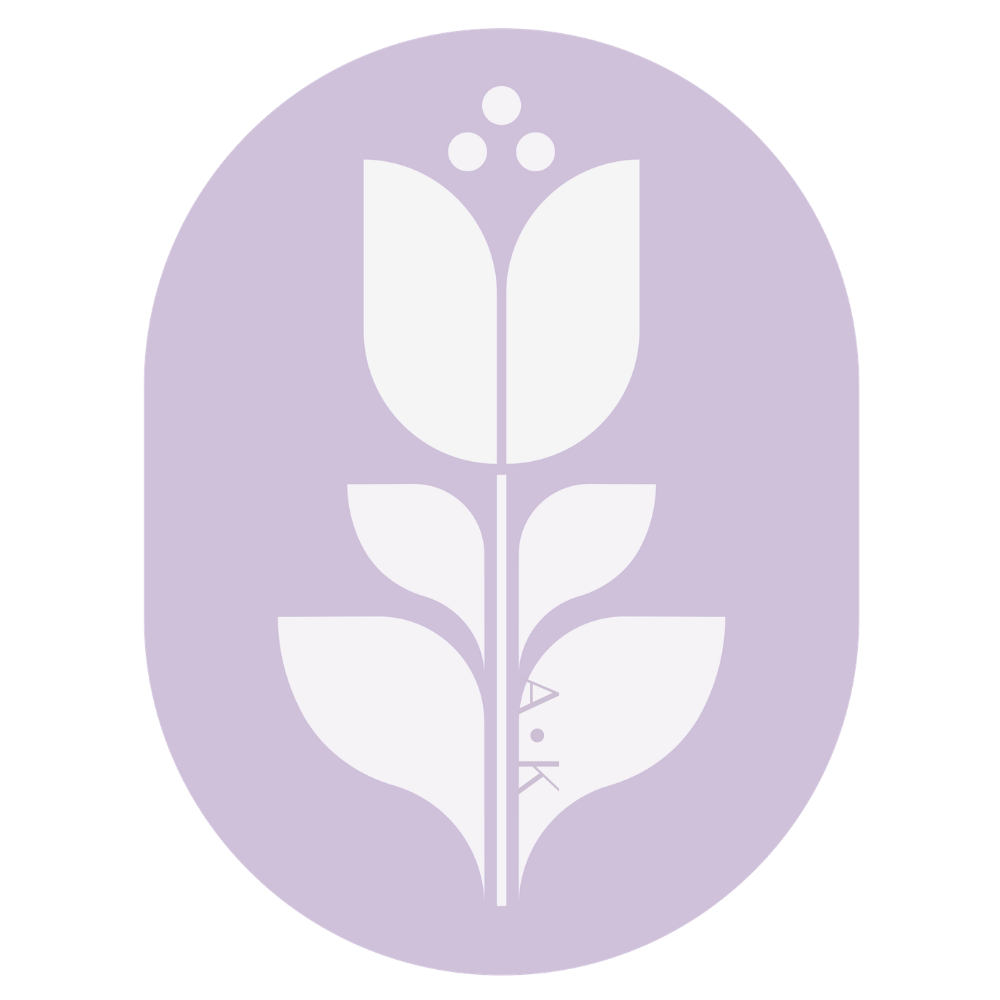 purple aromakology graphic flower logo