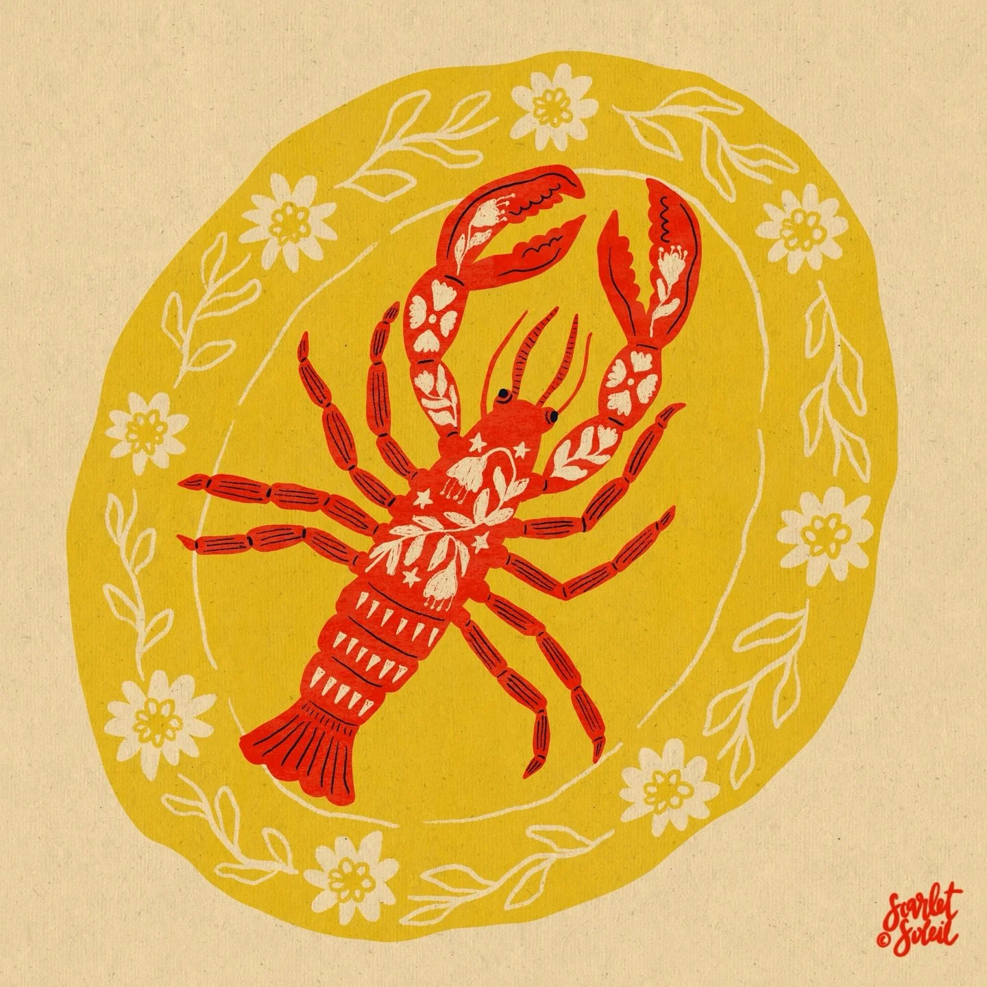 I&rsquo;ve drawn lobsters LOTS of times at this point as I did a coastal collection not that long ago.  I&rsquo;m trying very hard to be more embracing of playful wonkiness.  This one was delightfully fast! 

Now run off little, lobster!

Day 4/100

