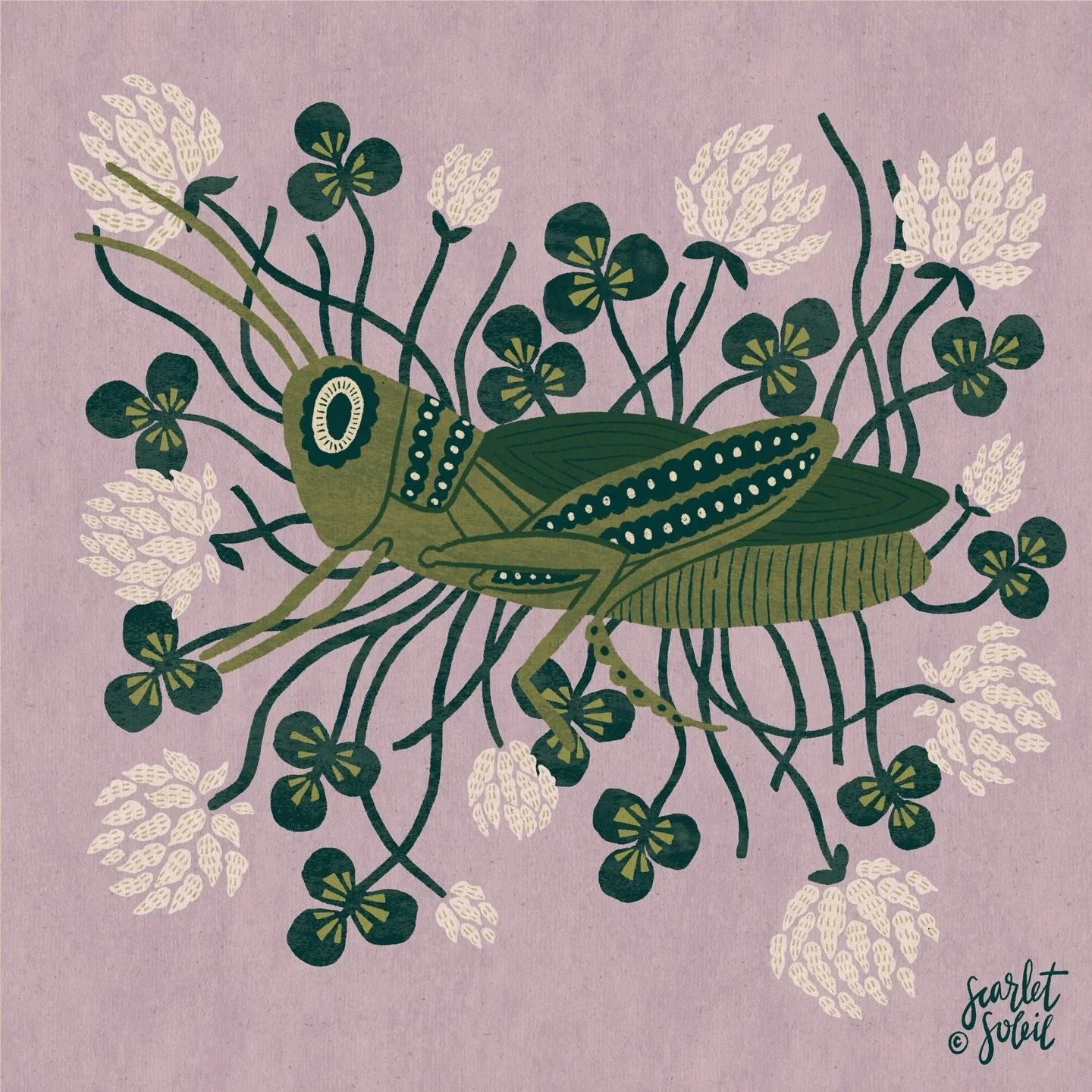 I chose the grasshopper from my list today.  Grasshoppers are omnivores and eat clover so I went with that!

The song choice is a little obvious, but it brings special memories to me.  My parents had the single of this song on a record and we used to