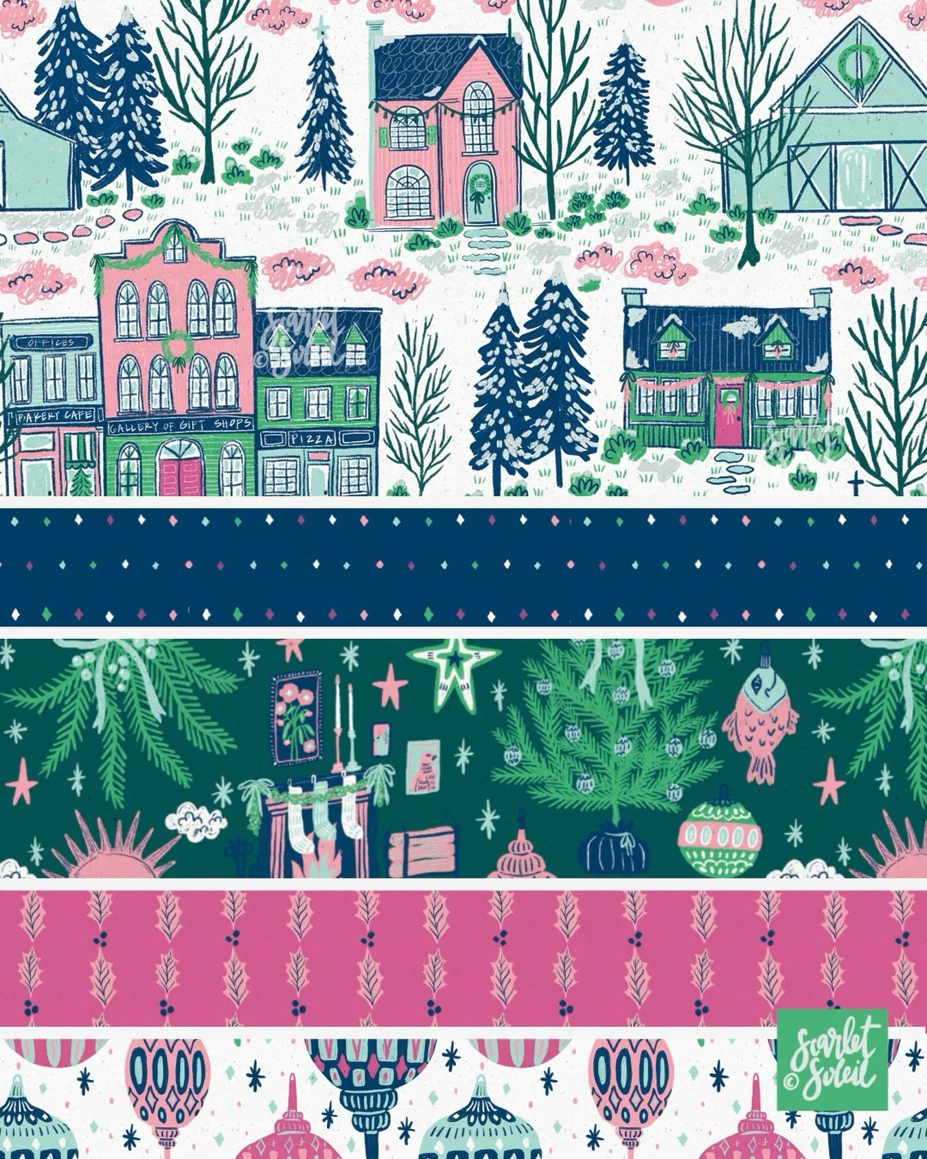 The first alternate colorway is here! I pulled the rich purple from my Halloween collection and paired it with playful pinks for a fresh take on this retro Christmas design, and I&rsquo;m really loving how it turned out.

This colorway will be availa