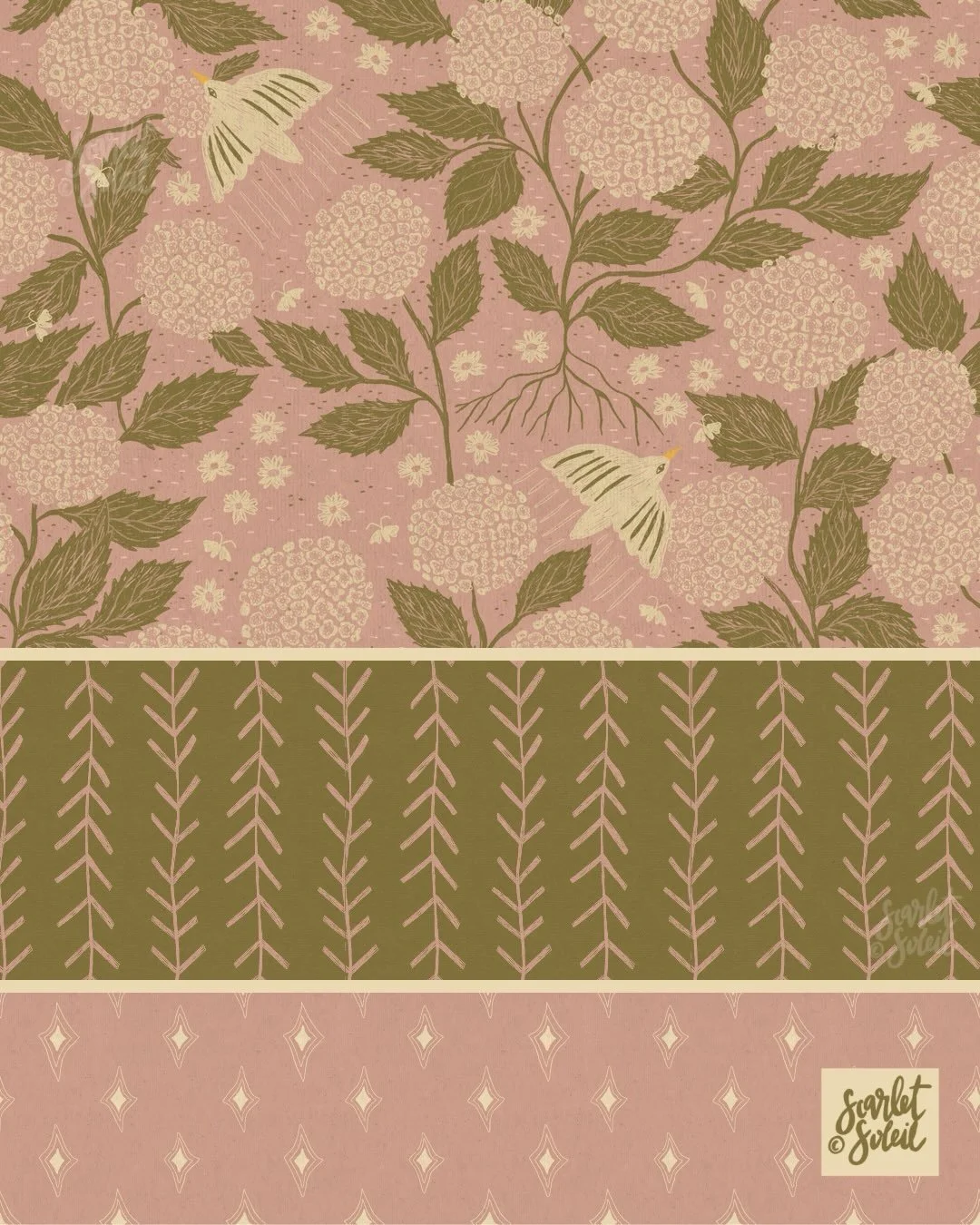 A few new colorways and some coordinates for my Frankie floral featuring whimsical hydrangeas!

#spoonflowerartist #surfacepattern #handdrawn #humanmade #sketchy