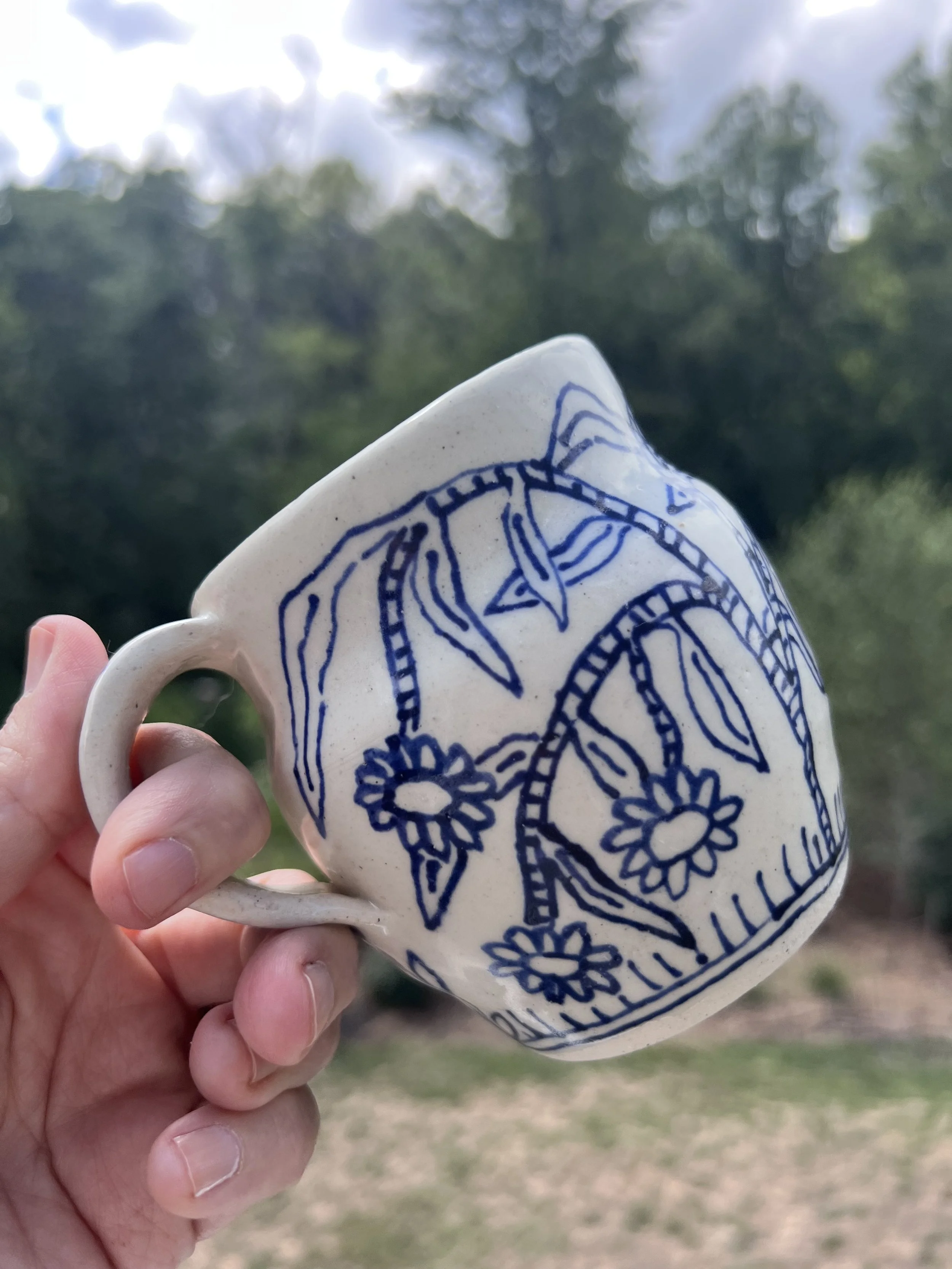 One of a Kind - Wonky Wildflower Floral Mug