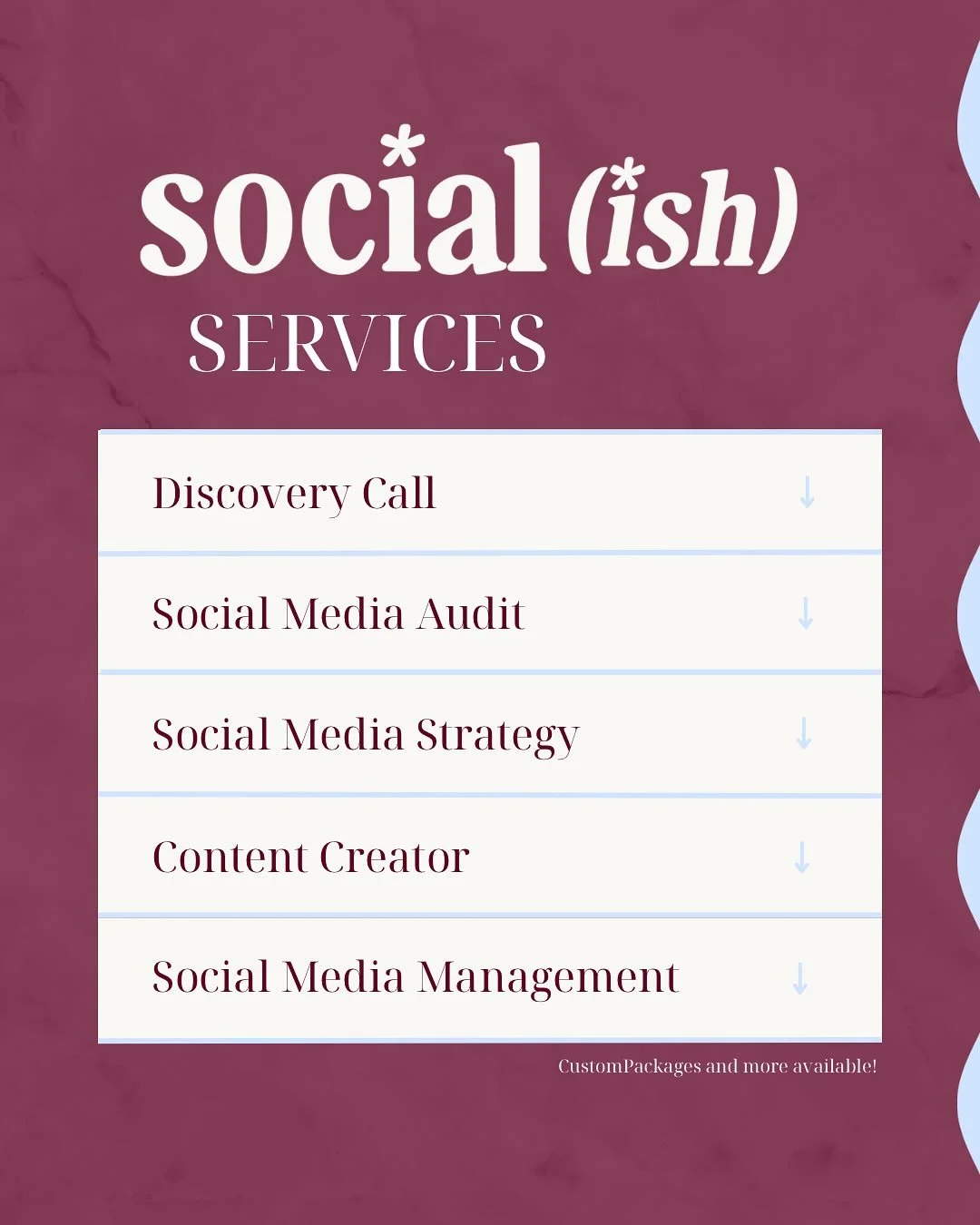 Social(ish) offers a variety of services and ways to partner with you and your brand📱 from a discovery phone call, to social media audits, to custom designed packages #freelance #freelancing #socialmedia #socialmediamanagement #socialm&eacute;diaman