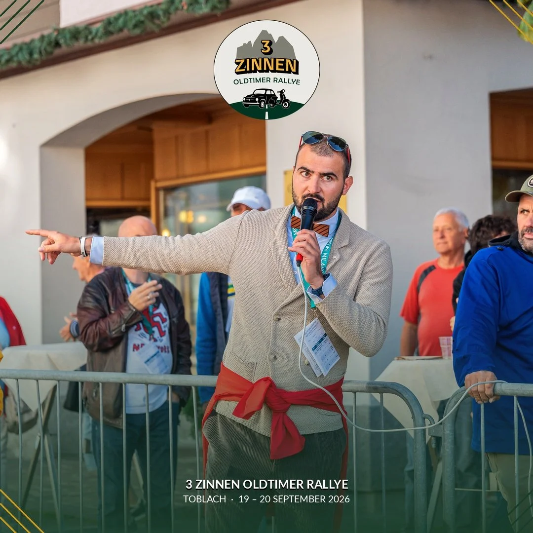 The stage is set! 🎤 Our hosts bring the energy and the cars bring the show. See you at the Dorfplatz &mdash; 19&ndash;20 September &middot; Toblach, South Tyrol.

#OldtimerRallye #3Zinnen #Toblach #EventVibes #ClassicCars #Dolomites