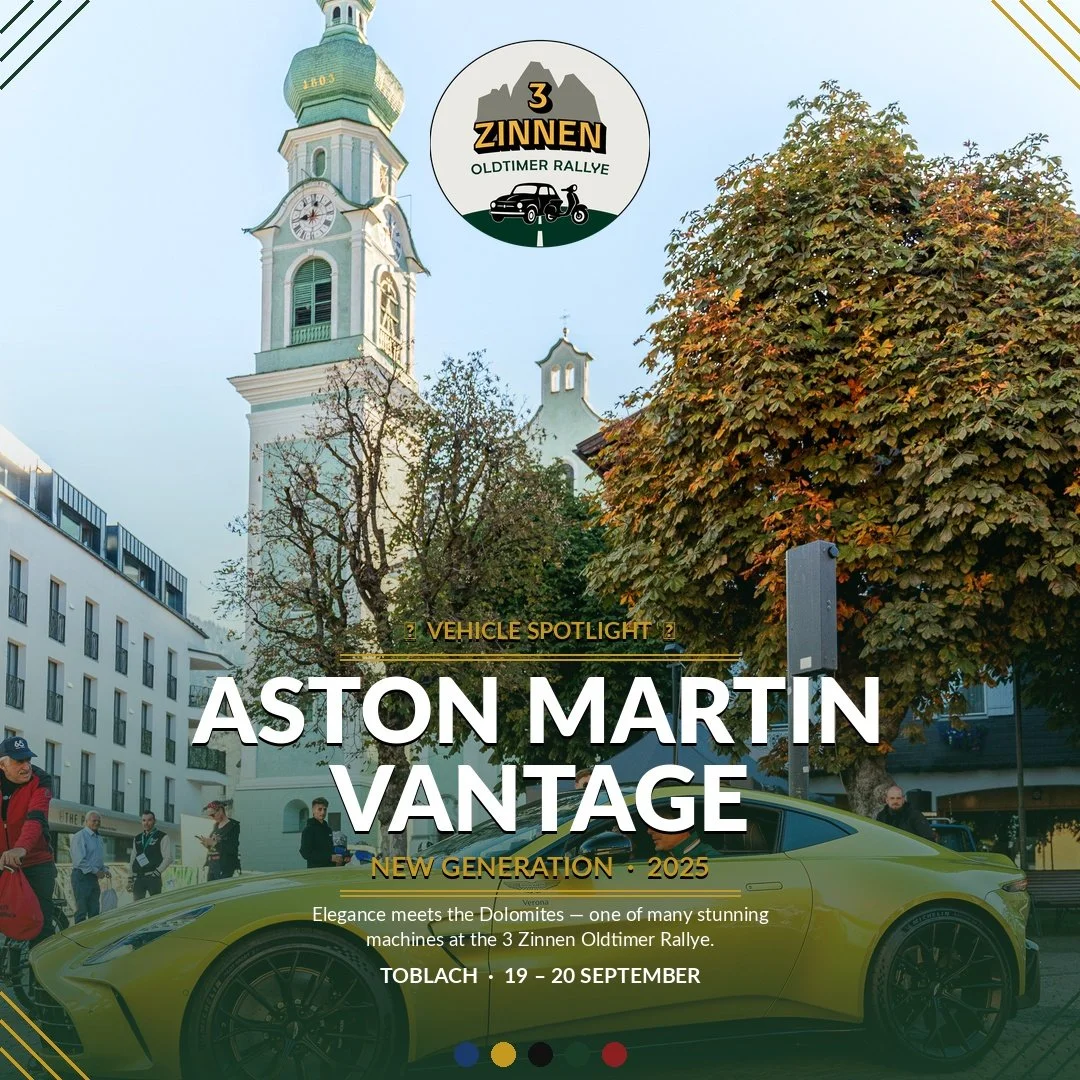 ✨ VEHICLE SPOTLIGHT ✨ Aston Martin Vantage &mdash; New Generation 2025. Elegance meets the Dolomites. This stunning machine is just one of many automotive icons at the 3 Zinnen Oldtimer Rallye. 19&ndash;20 September &middot; Toblach.

#VehicleSpotlig
