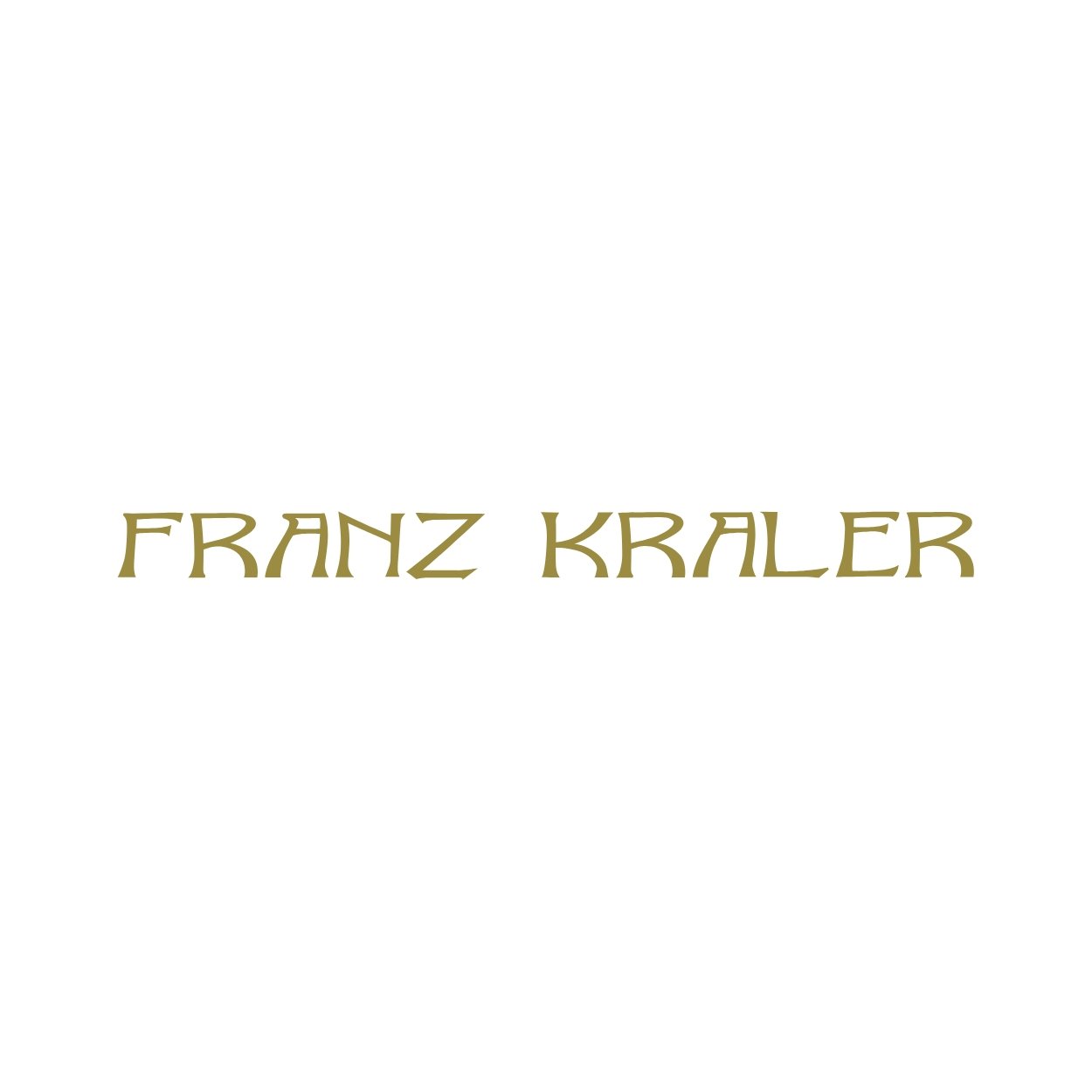 White background with the name Franz Kraler written in stylized gold-colored font at the bottom.