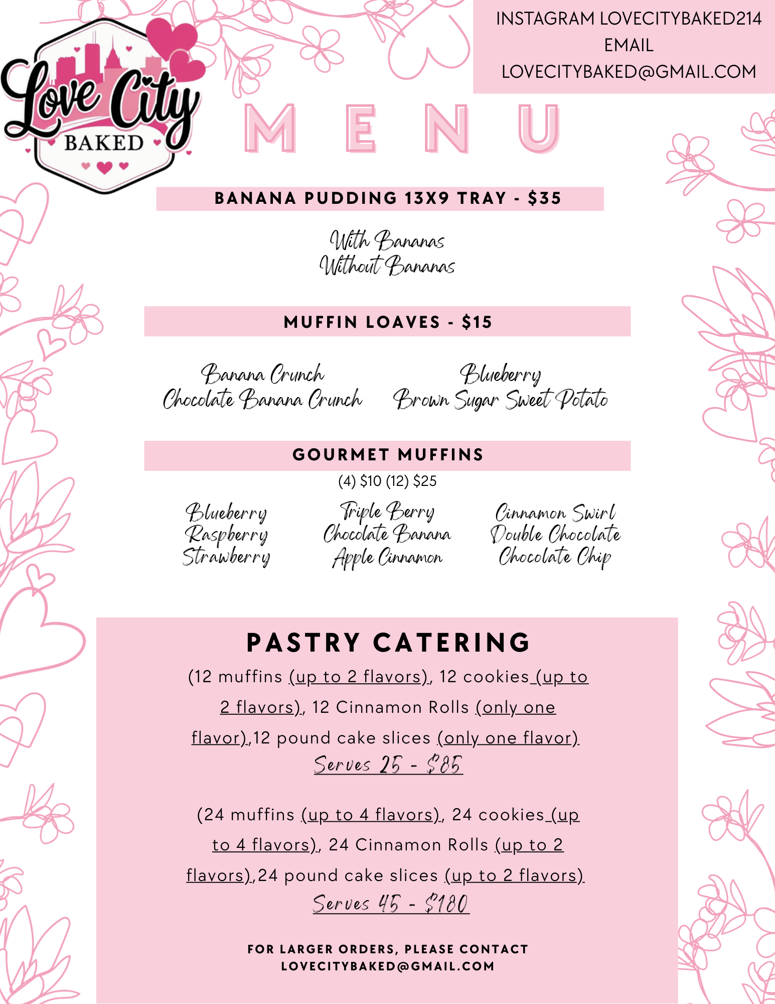Full Menu — Love City Baked