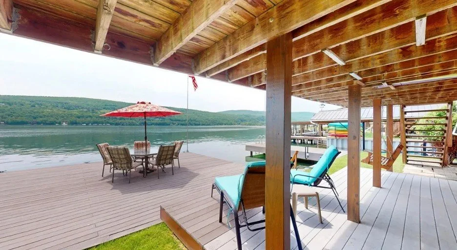 Our upper deck offers a break from the sun under our upper deck.