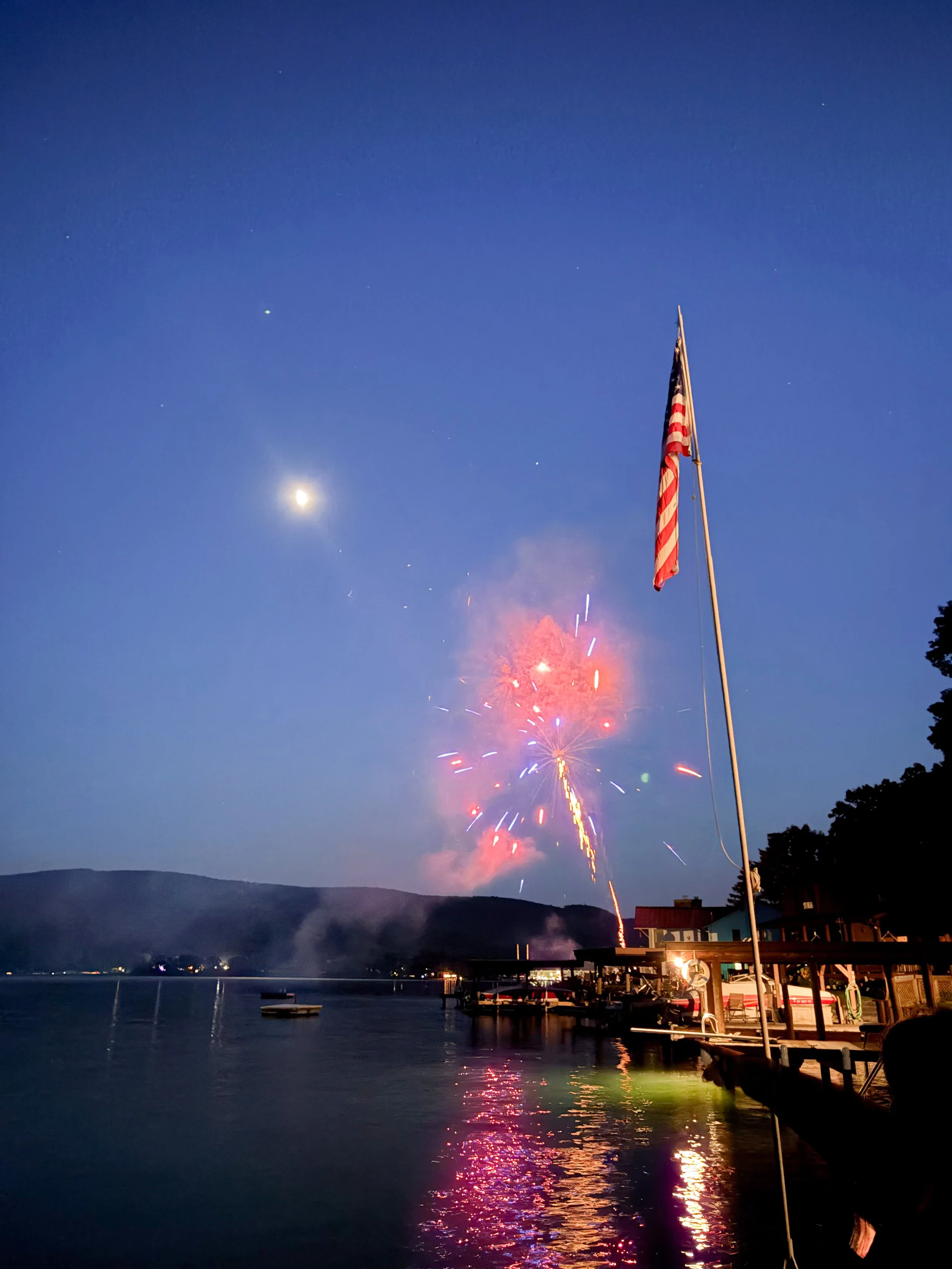 Fireworks are often seen from our deck, there is a lot to celebrate on Keuka lake.