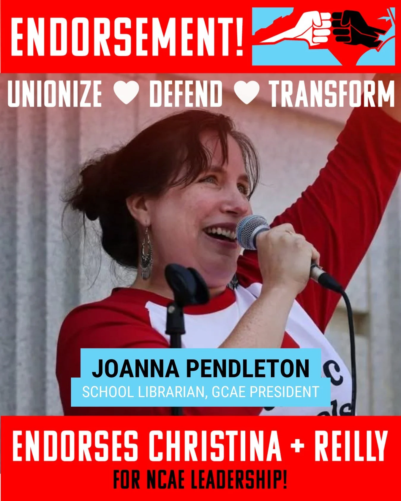 Extremely proud and grateful to be on a team with these 3 union leaders. Joanna, Kelly, and Jen are fierce defenders of students, workers, and public schools and they are skilled organizers who go above and beyond to build our movement worksite by wo