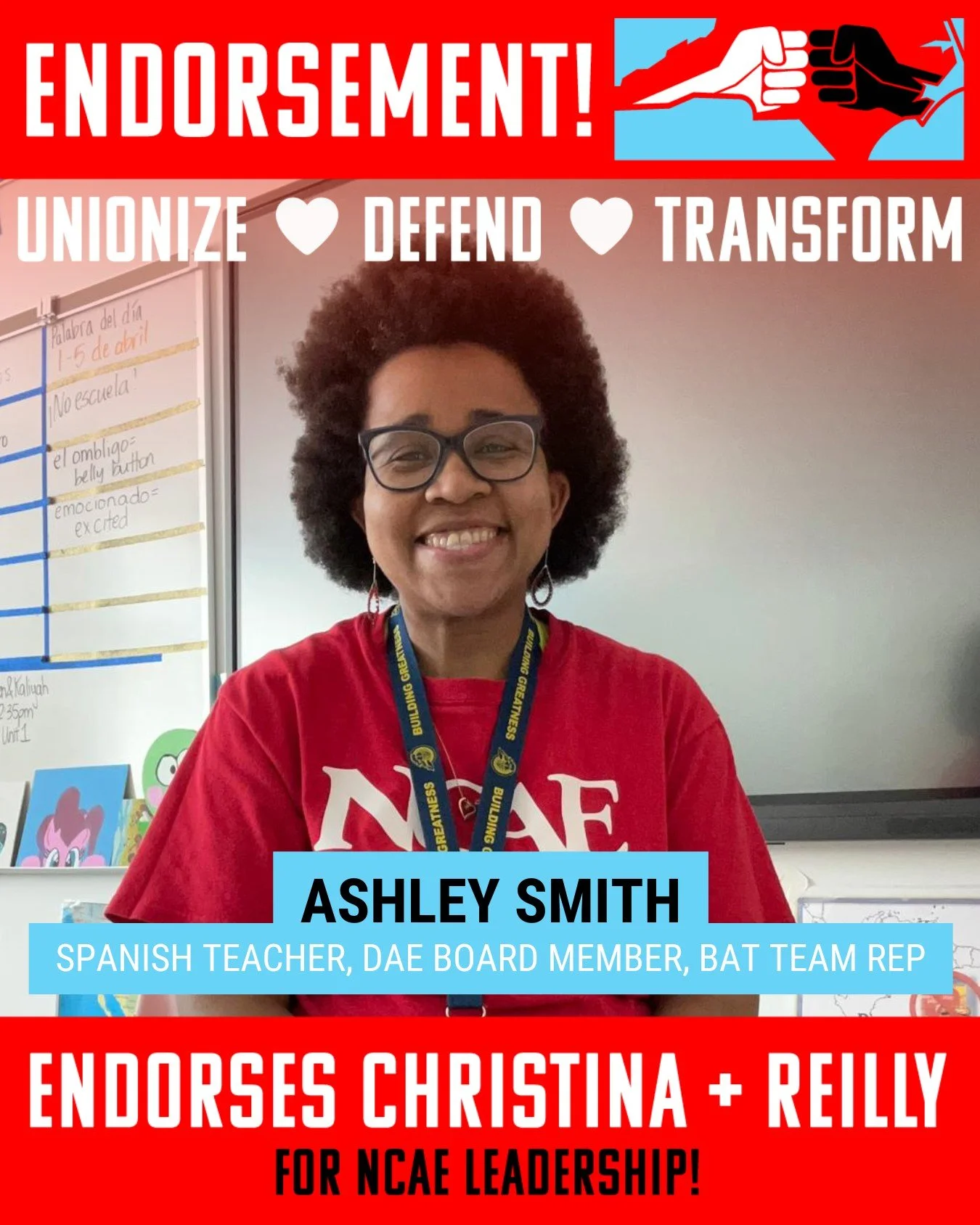 From the classroom to the building level to the district level to the state level, Ashley and Maggie embody what it means to be union leaders who put our students first.  Their building is a shining example of the kind of organizing we can do in this