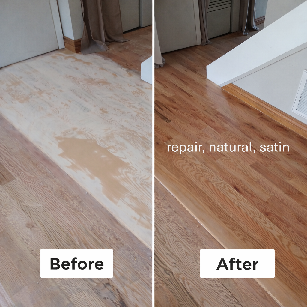 Elegant refinished oak flooring with satin finish in Boulder property