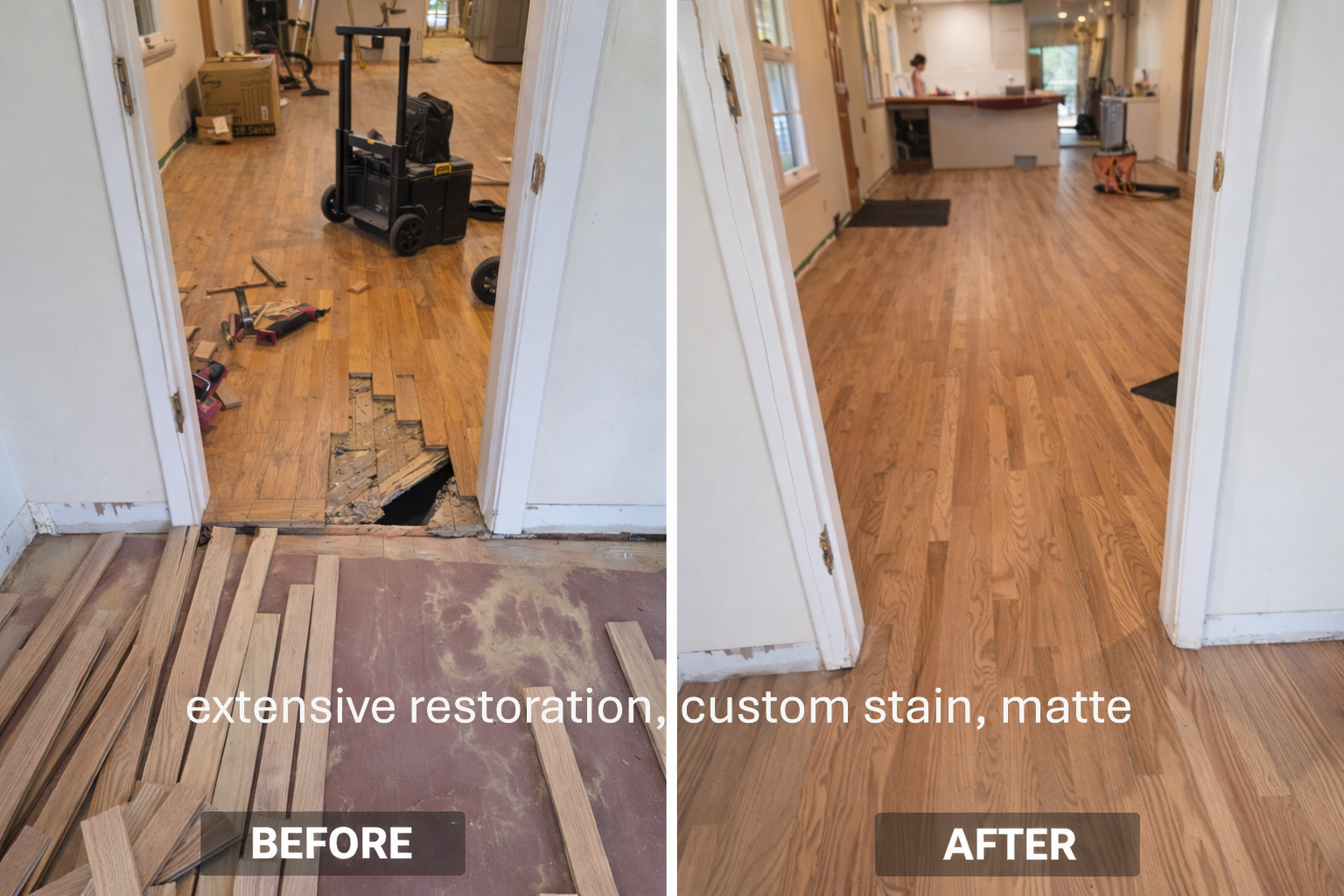 Luxury wood floor refinishing in modern Boulder home interior