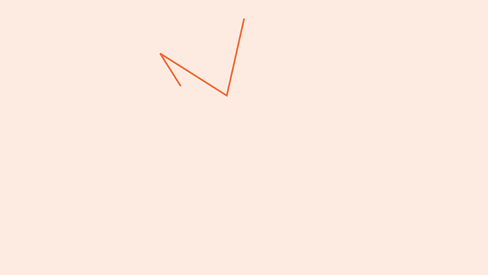 Minimalist clock with orange hands on a light pink background