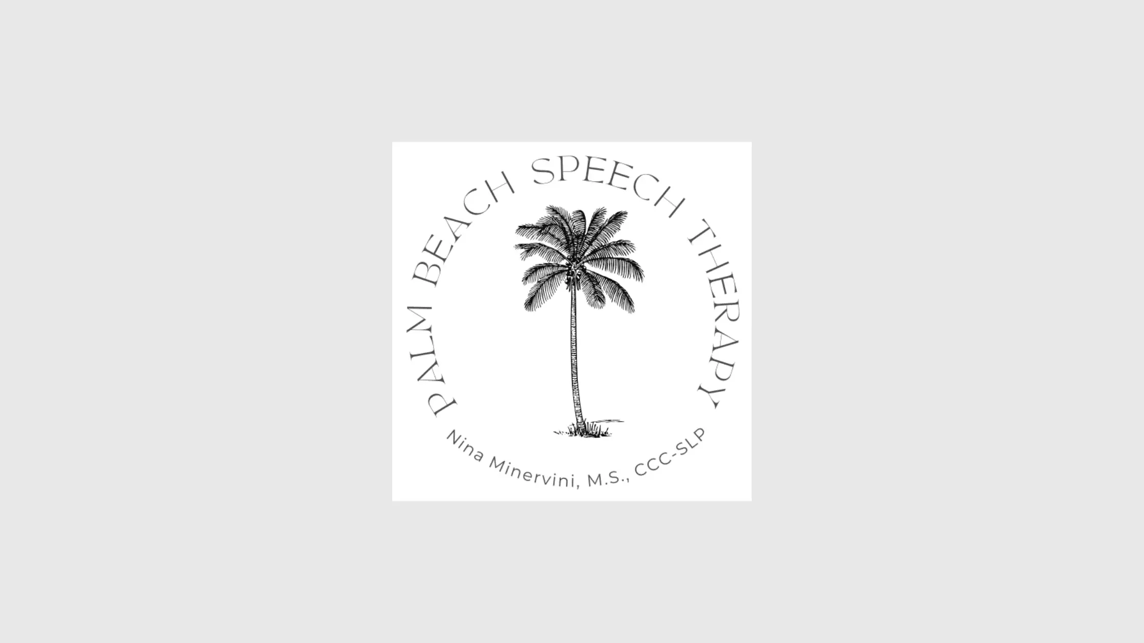 Palm Beach Speech Therapy logo with palm tree for local Parkinson’s speech and swallowing support