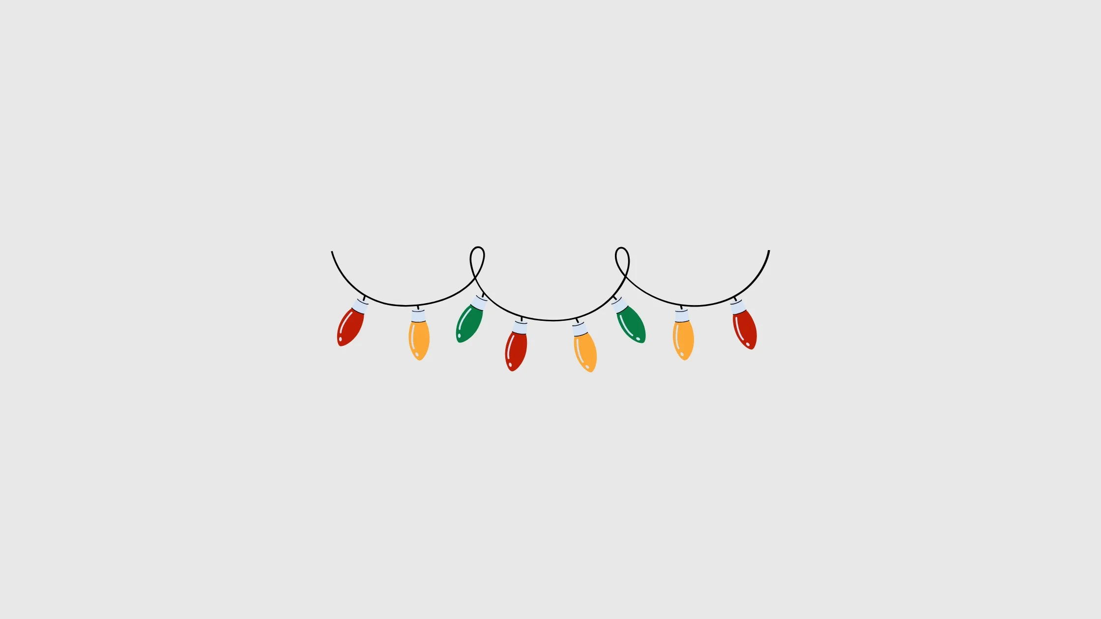 Festive holiday string lights illustration symbolizing warmth, connection, and family-centered speech therapy
