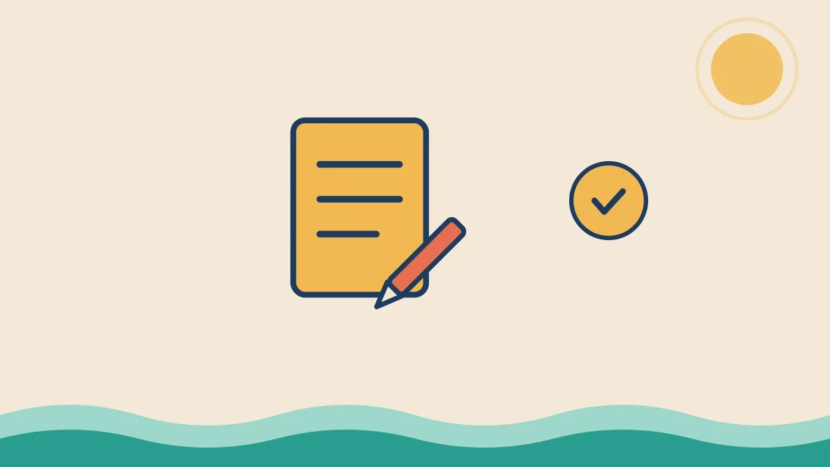 Illustration of a notepad and checkmark representing medical necessity documentation for speech therapy