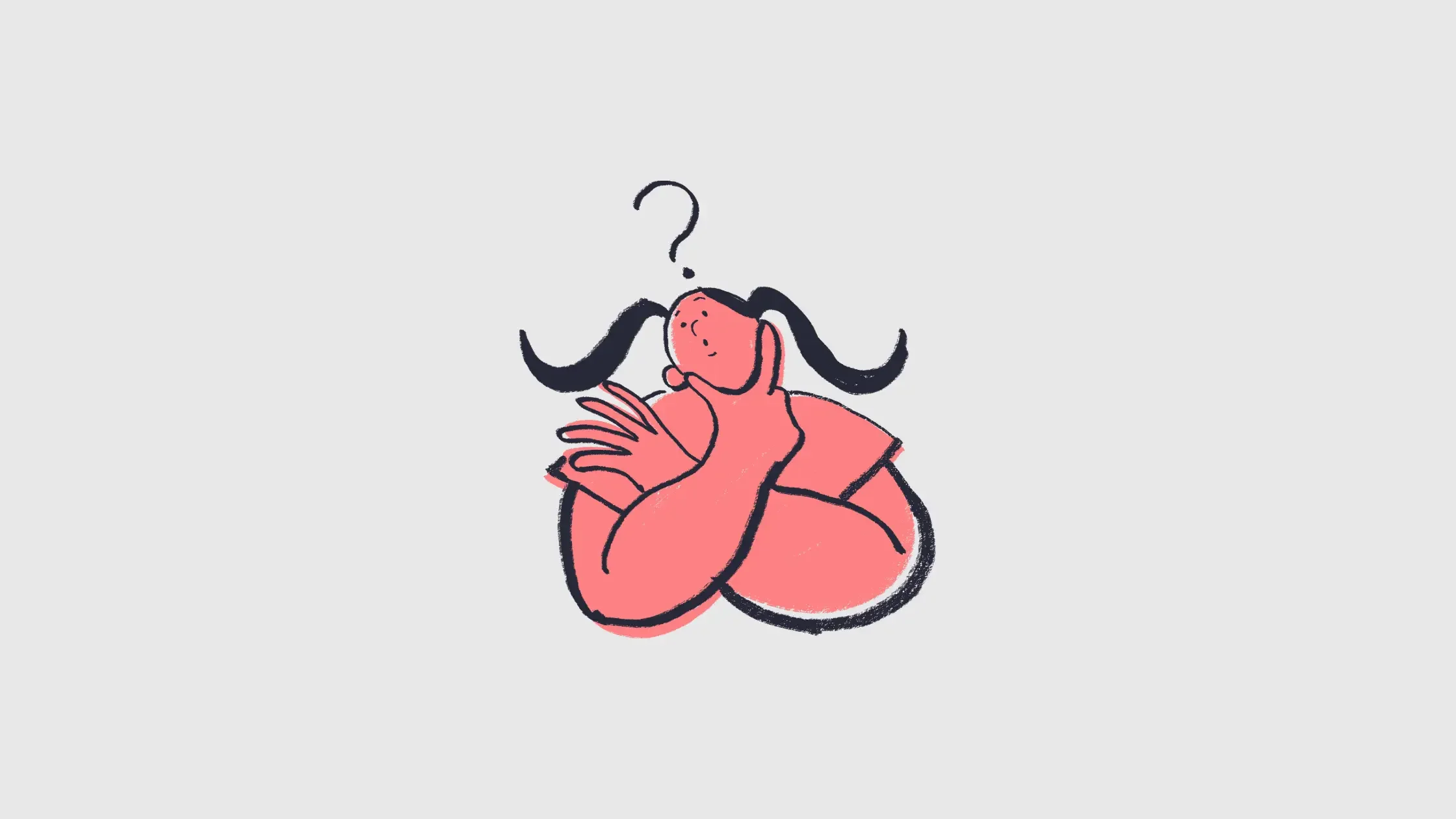 Illustration of a confused person with a question mark, representing overlooked Parkinson’s symptoms