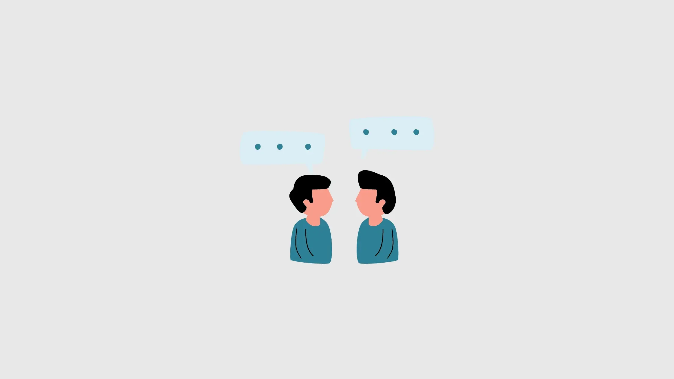 illustration of two people talking with speech bubbles, representing communication support strategies.