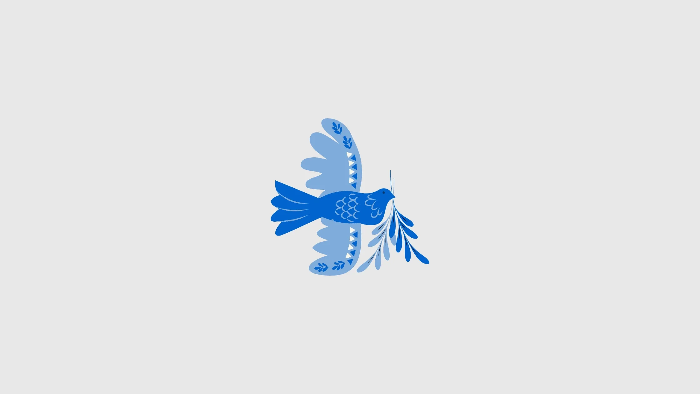 Blue dove carrying an olive branch symbolizing peace, connection, and meaningful communication during the holiday season