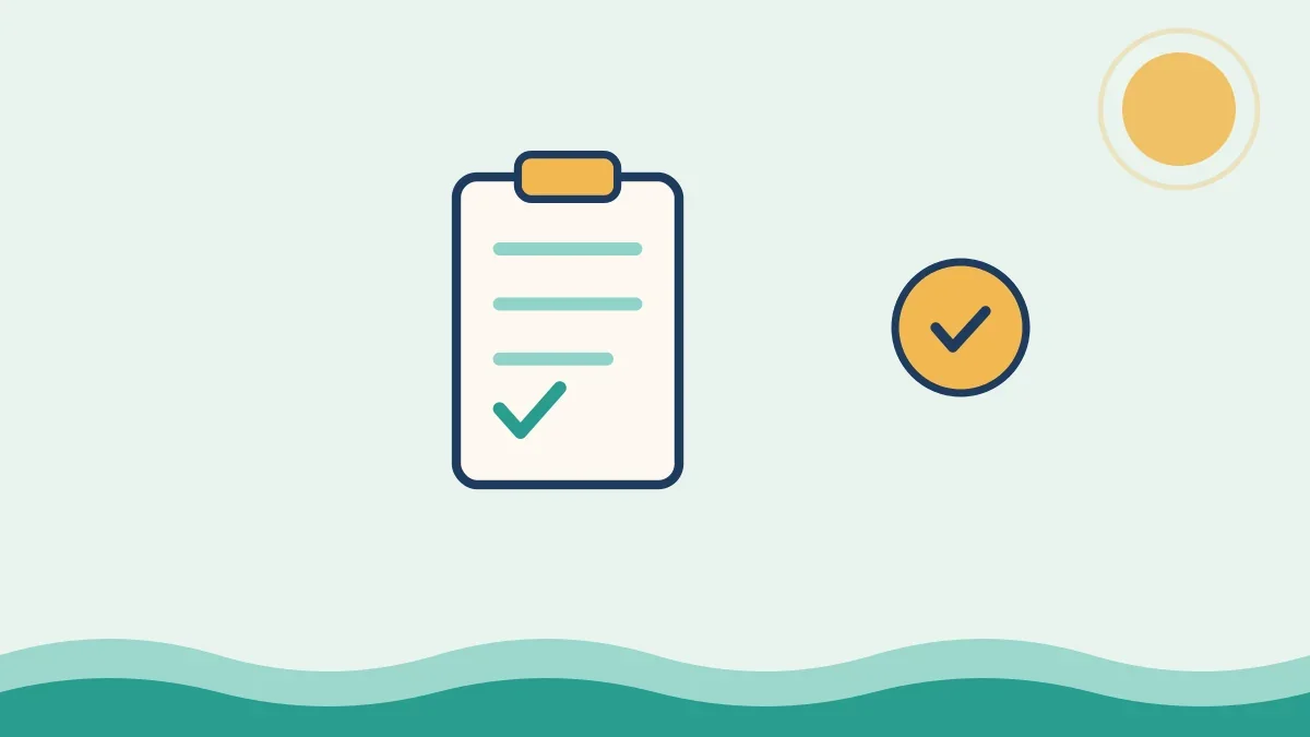 Illustration of a checklist and checkmark representing conditions covered by Medicare speech therapy benefits