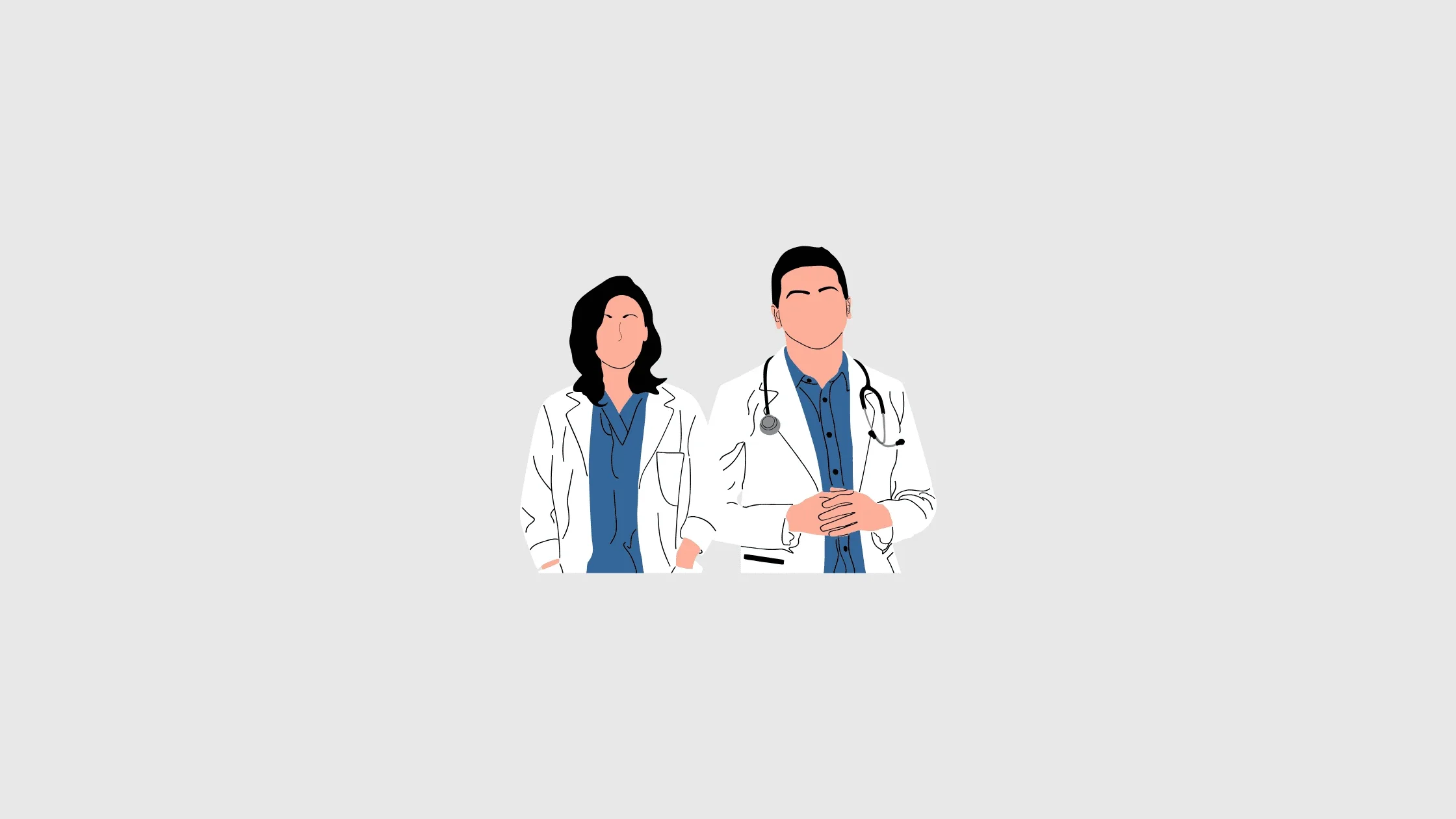Two clinicians in white coats symbolizing interdisciplinary neurological and cognitive-communication care.