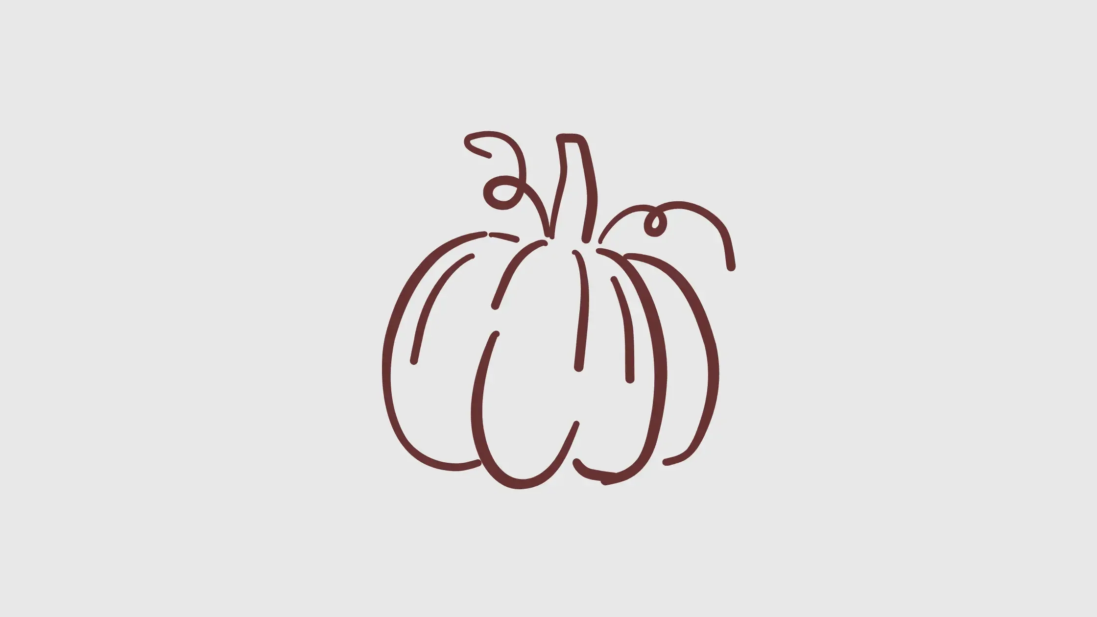 simple pumpkin line drawing used as a Thanksgiving visual element for a holiday speech therapy article