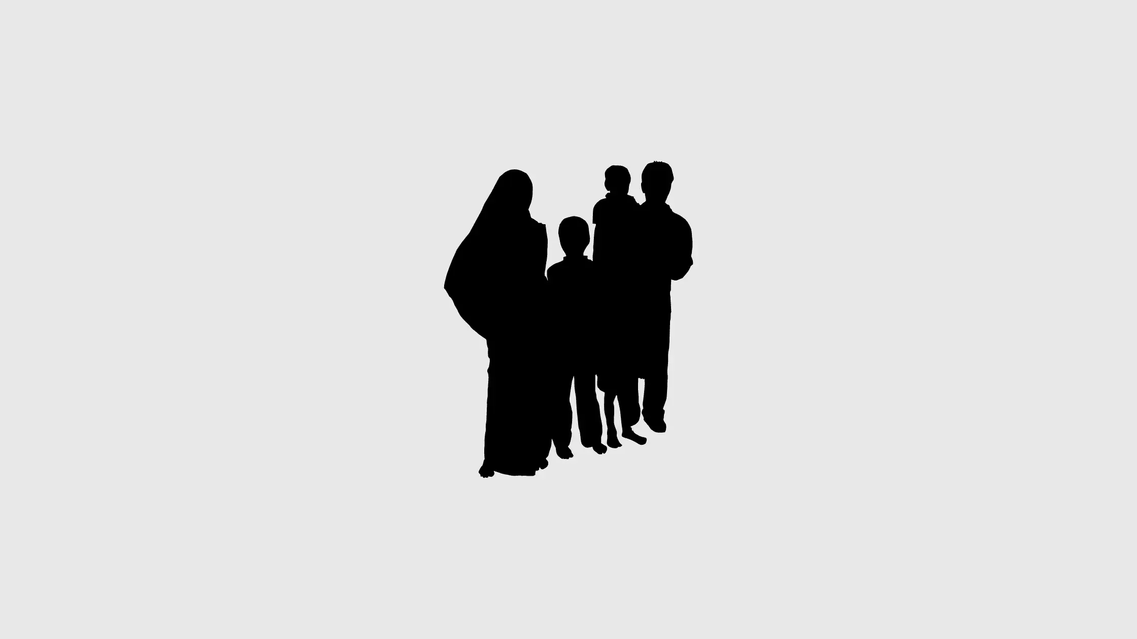 Silhouette of a family, representing loved ones who often notice speech and swallowing changes first