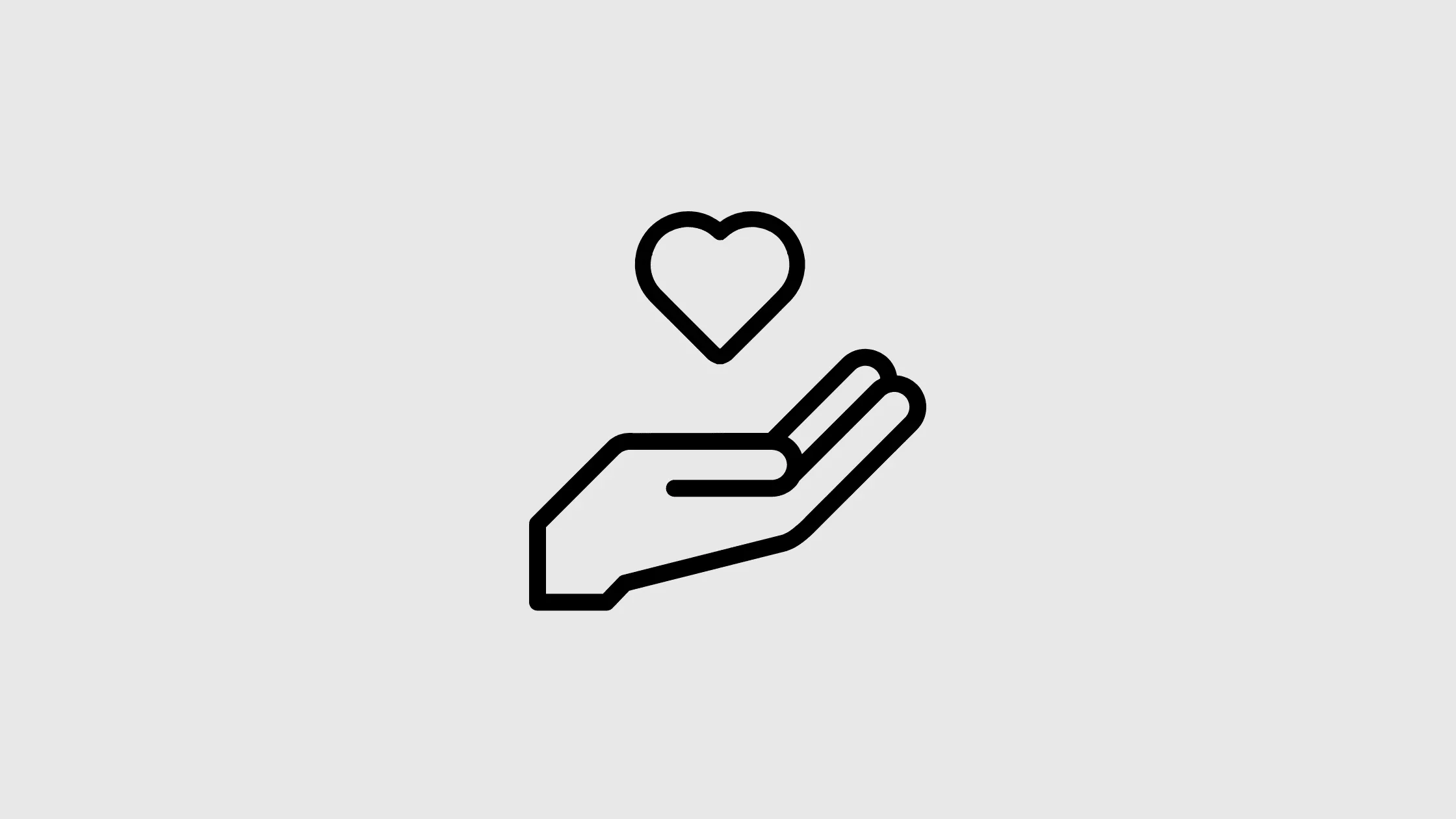 Drawing of a hand holding a heart, representing care for Parkinson's patients in South Florida.