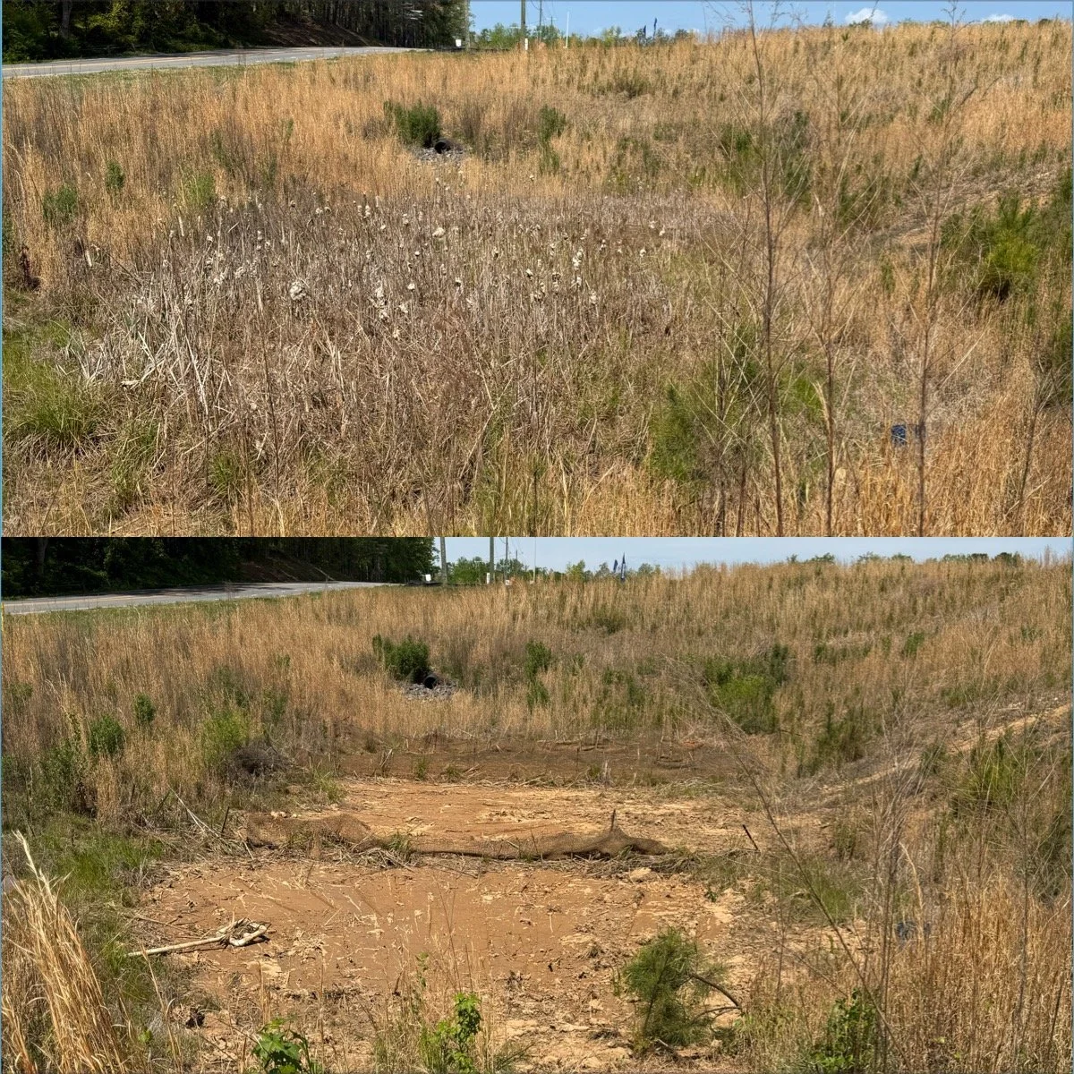 SCM Pond Temporary Sediment pond work construction regrading