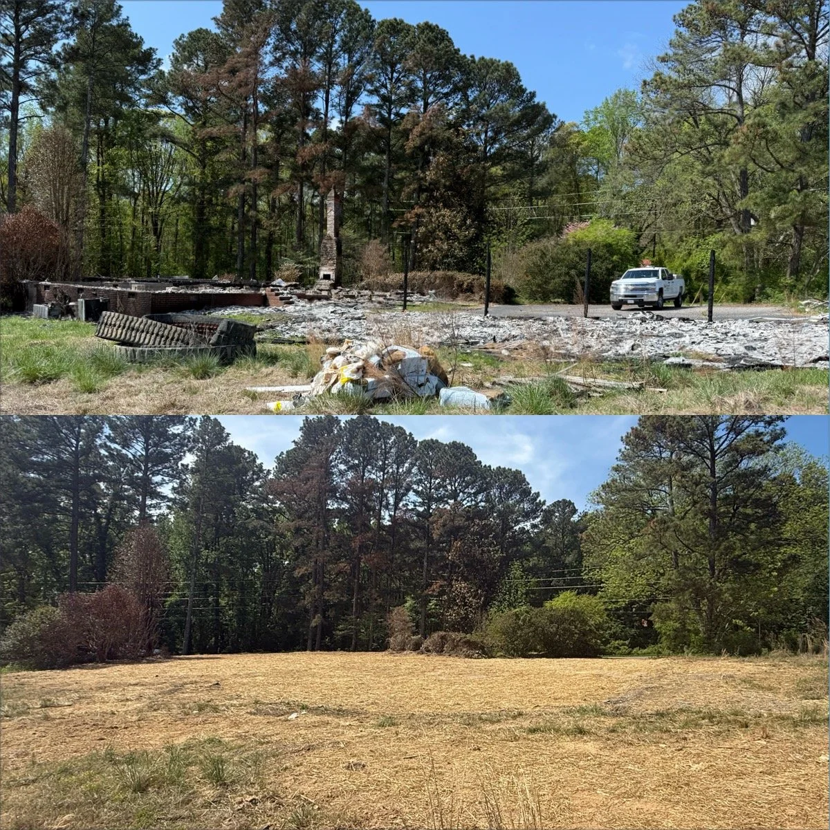 House Demo, Debris Removal, Regrading