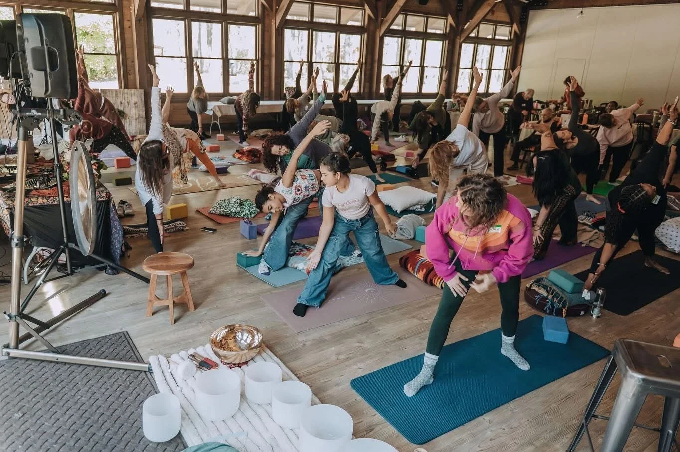Yoga session at Day Retreat.