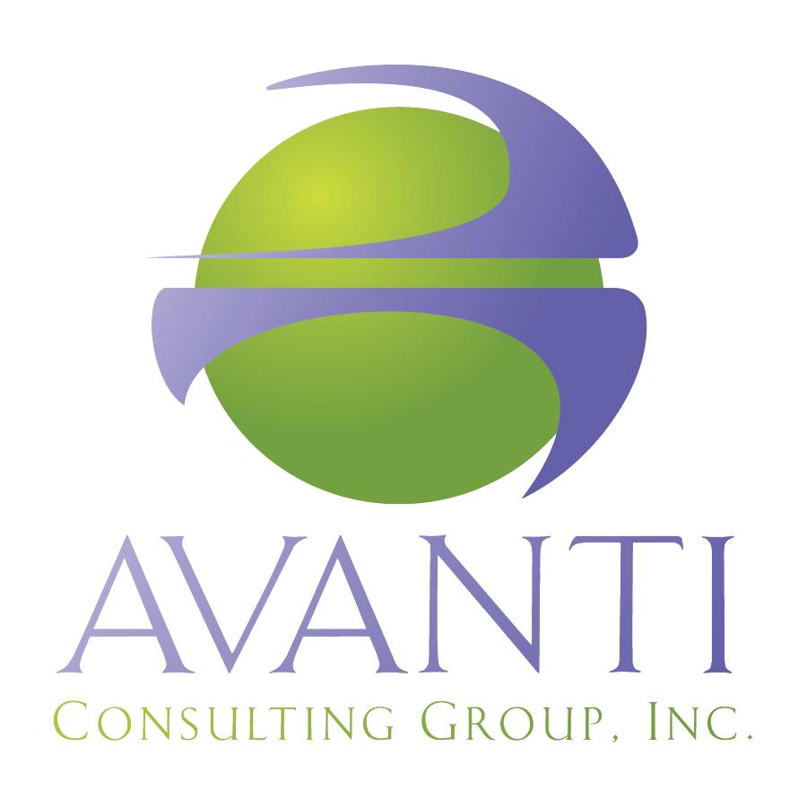 Logo of Avanti Consulting Group, Inc., featuring a stylized globe with green and purple shapes and the company name beneath in purple and green text.